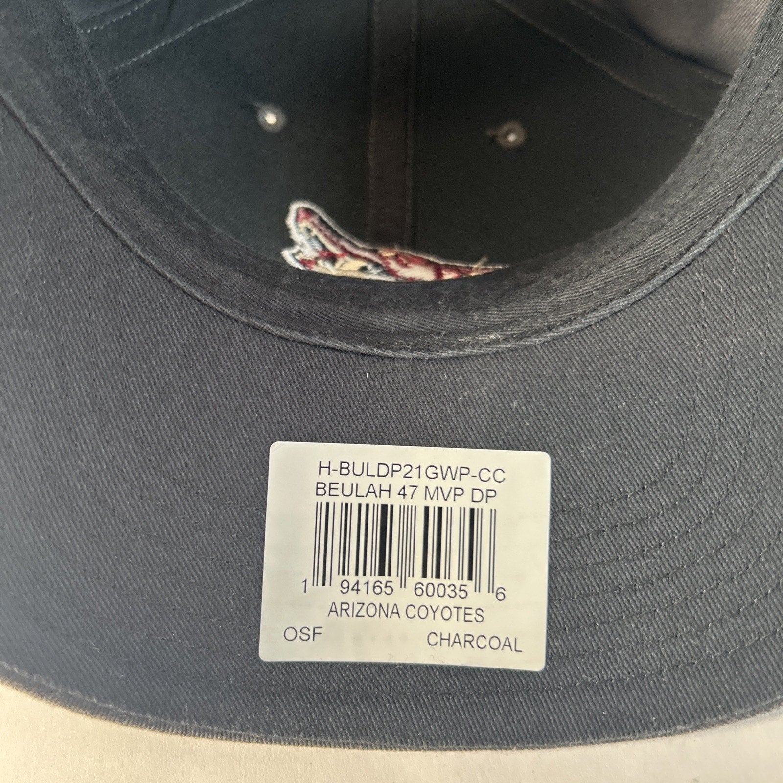 Arizona Coyotes '47 NHL Adjustable MVP Hat Charcoal OSFA Hockey Cap