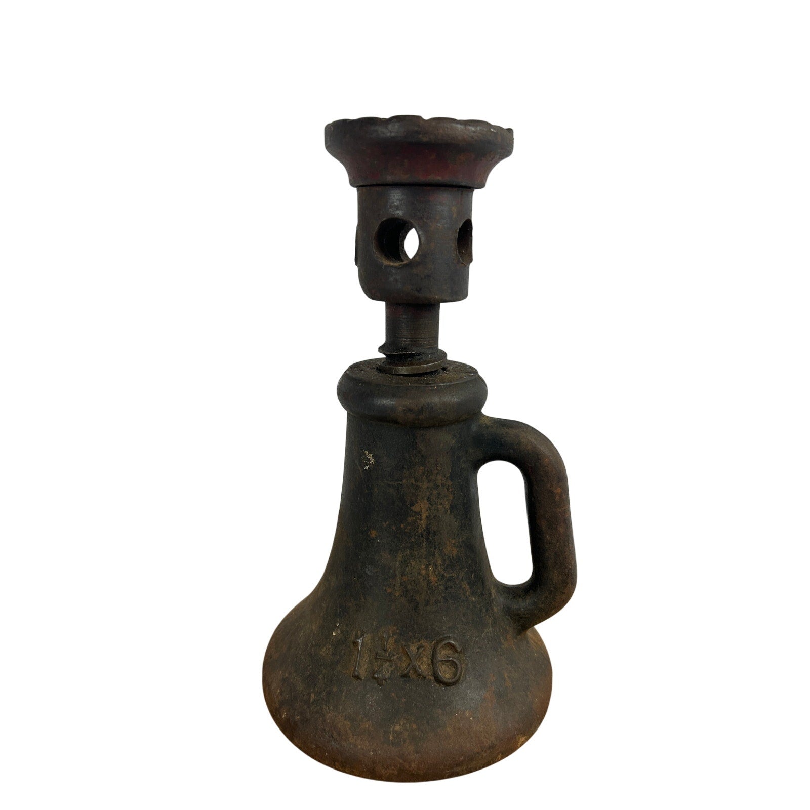 Antique A S Co KC MO Cast Iron Screw Jack 1 1 2 x 6 Railroad Tool
