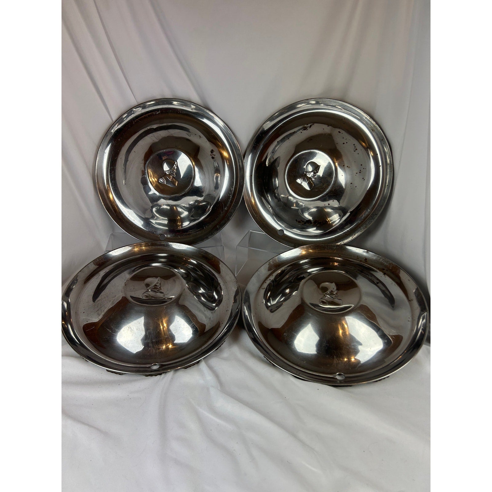 1951–1954 DeSoto 15" Chrome Wheel Covers Hubcaps Set of 4 Vintage