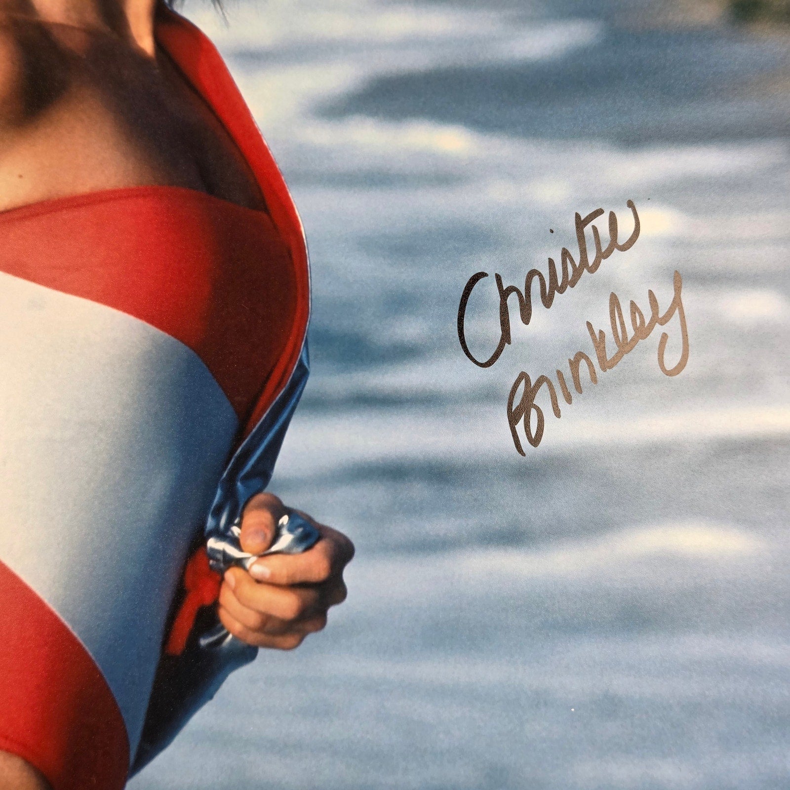 Christie Brinkley Autographed 16x20 Beach Photo BAS Witness Beckett Certified