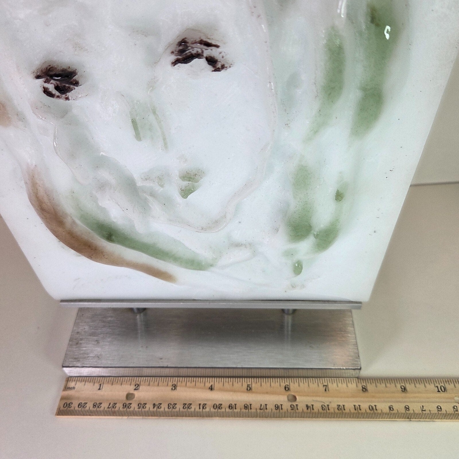 Daum France Pate de Verre Sculpture “Piccolo Fiore” by Ernesto Treccani Signed 14"
