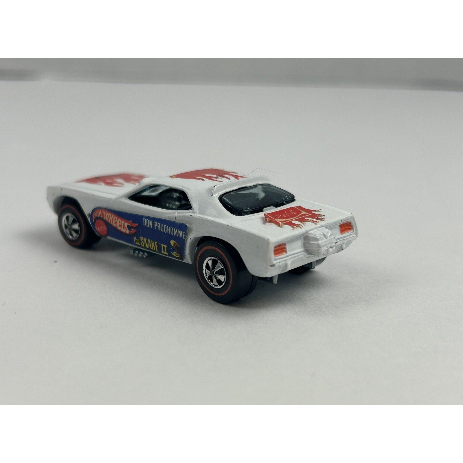 Vintage Hot Wheels Redline Snake II White Redline Car Mattel Button 1969