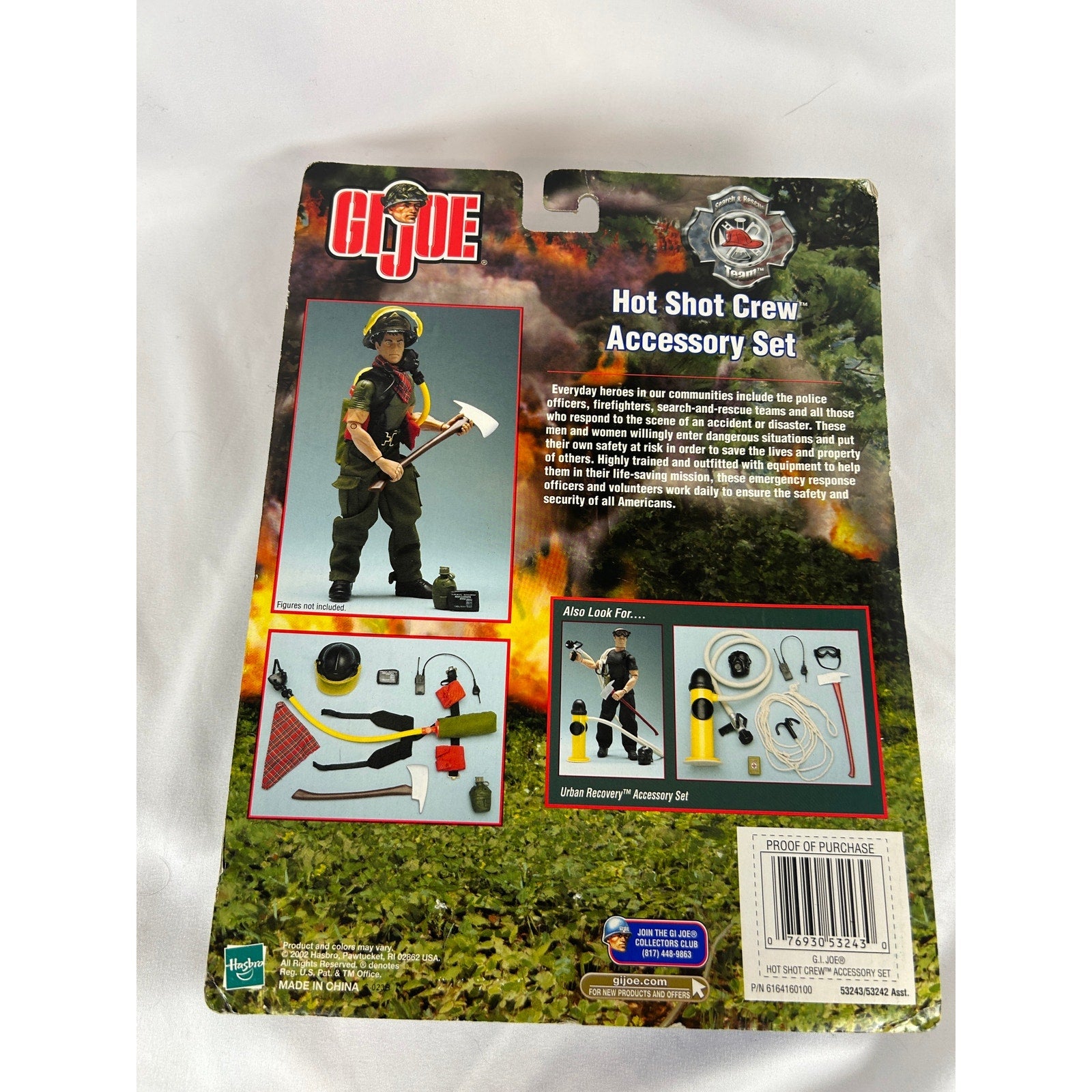 GI Joe Search and Rescue Team Hot Shot Crew Accessory Set Sealed MOC 2002