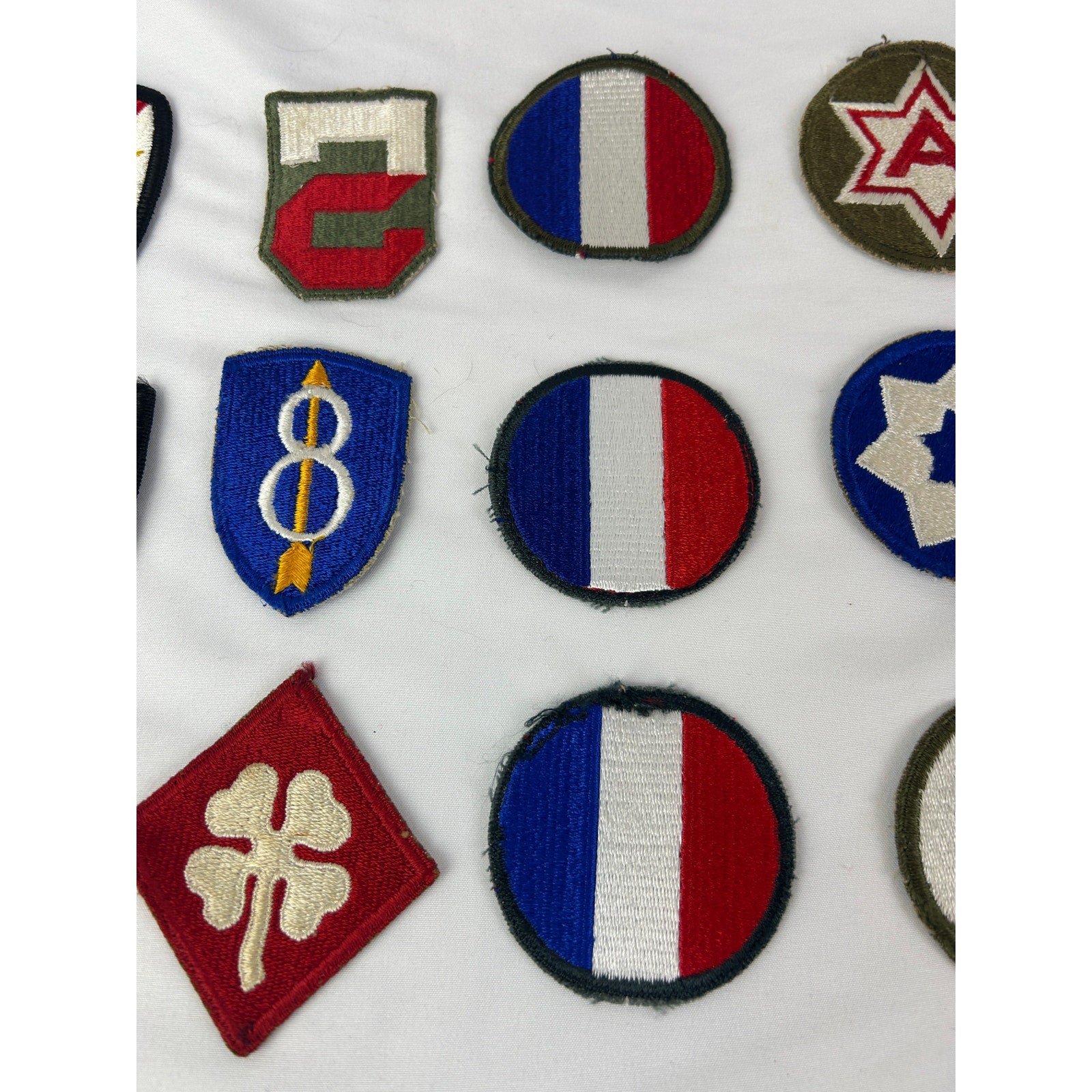 Vintage Military Patch Lot 15pc WWII Army Division Allied Insignia 12 Pieces