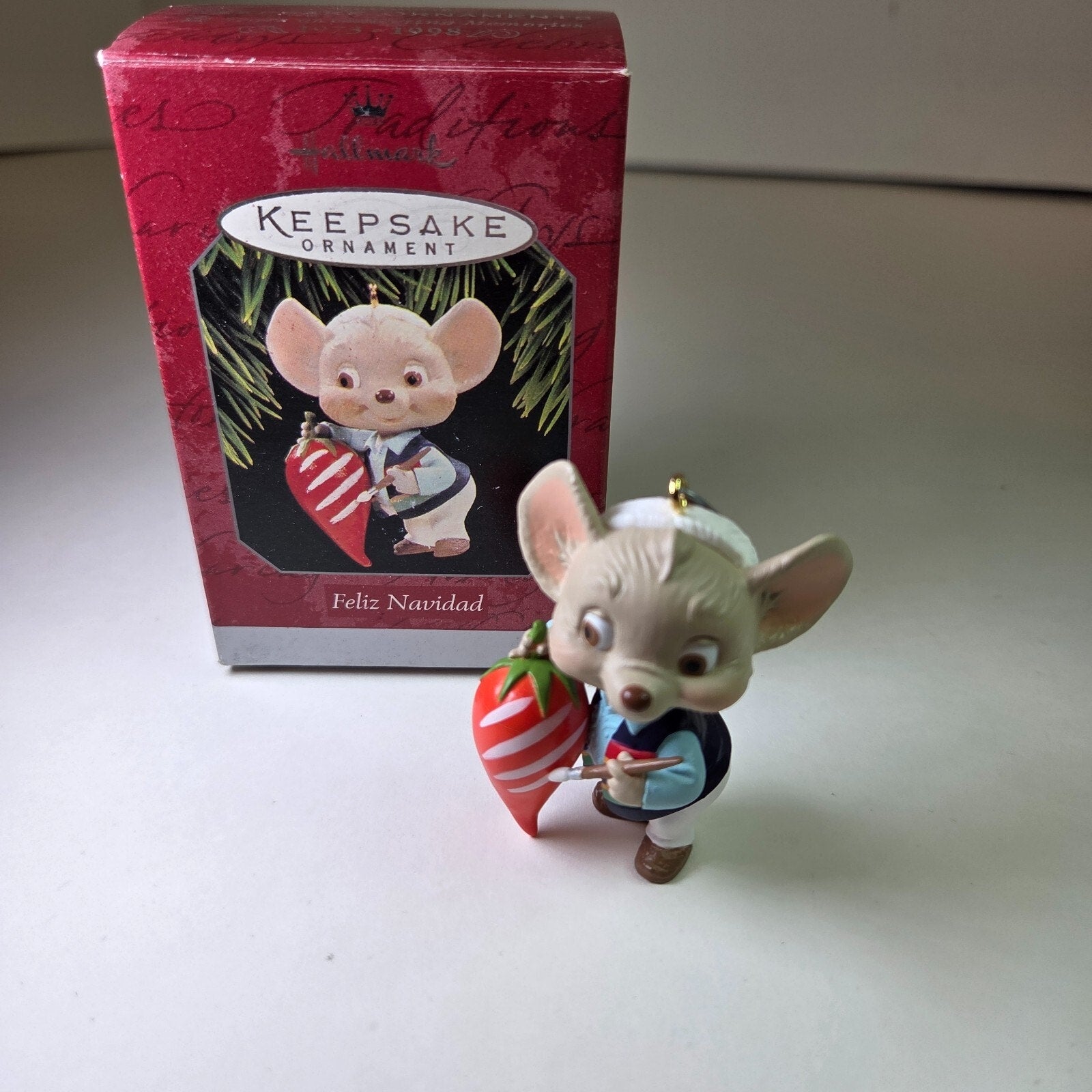 Hallmark Keepsake Ornament Feliz Navidad Mouse 1998