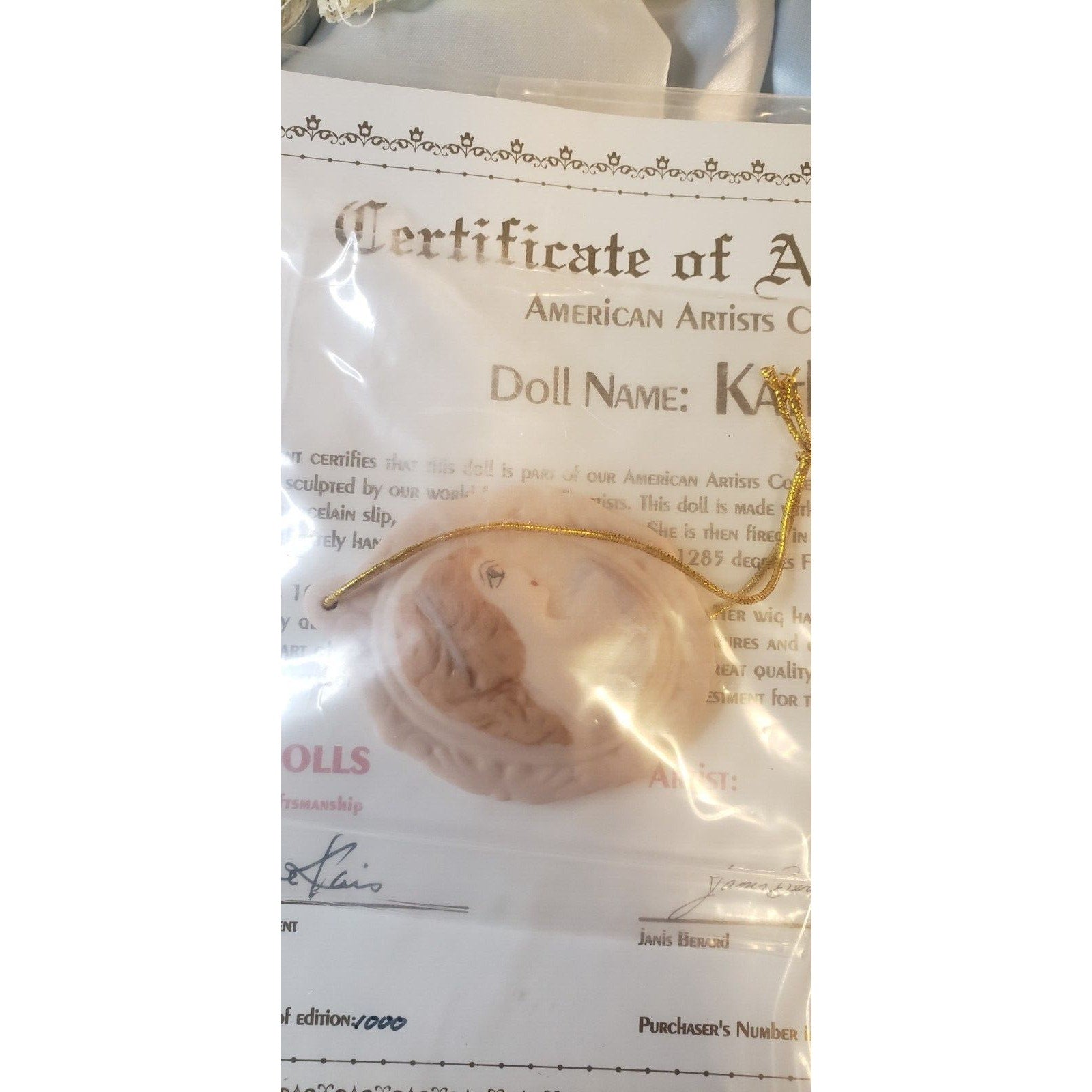 KAIS Katherine 22" Porcelain Doll LE 337/1000 American Artist Series w/ COA