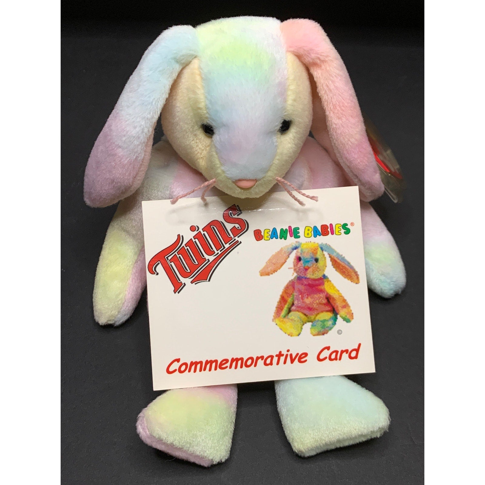 Minnesota Twins Hippie the Tie-dyed Bunny Ty Beanie Babies SGA Giveaway 1999