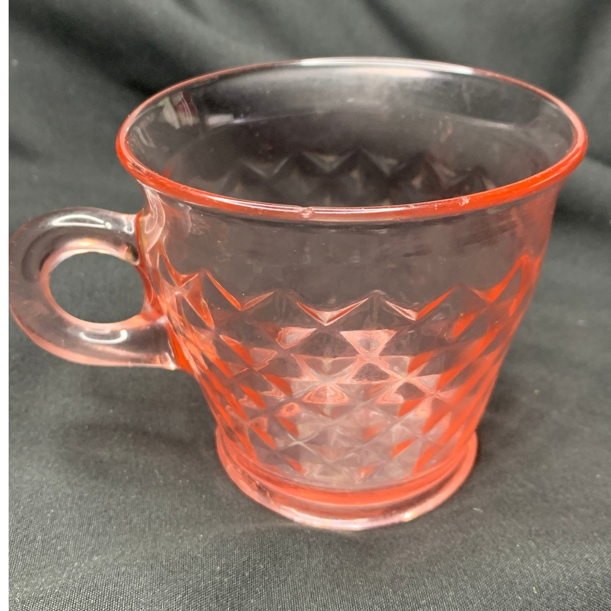 Jeannette Holiday Buttons Bows Pink Depression Glass Cup 1947-1949 READ