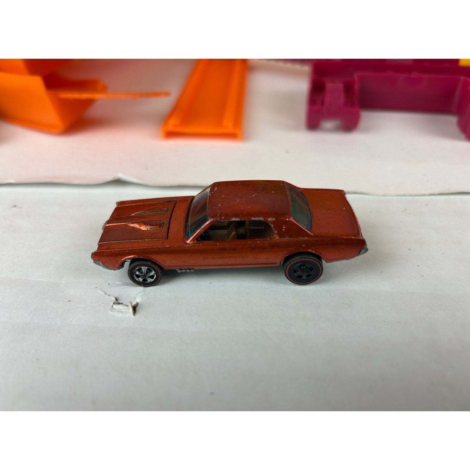 Vintage Hot Wheels Red-Line Cars Lot (4) + Hot Curves Race Action Set Track