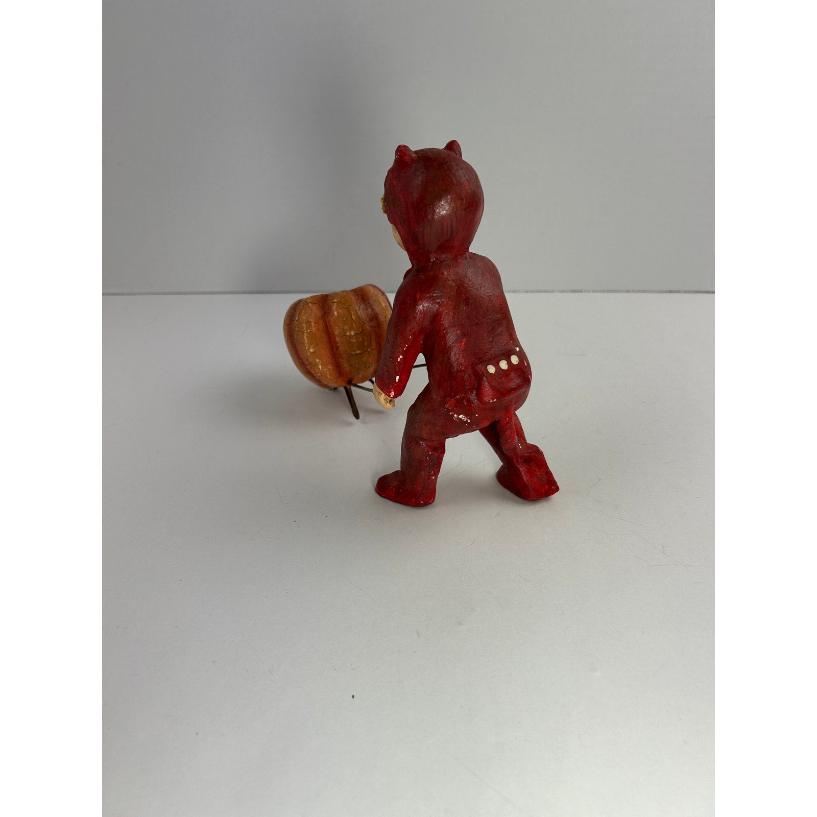 Bethany Lowe Devil Child Pulling Pumpkin Wagon Halloween Figurine