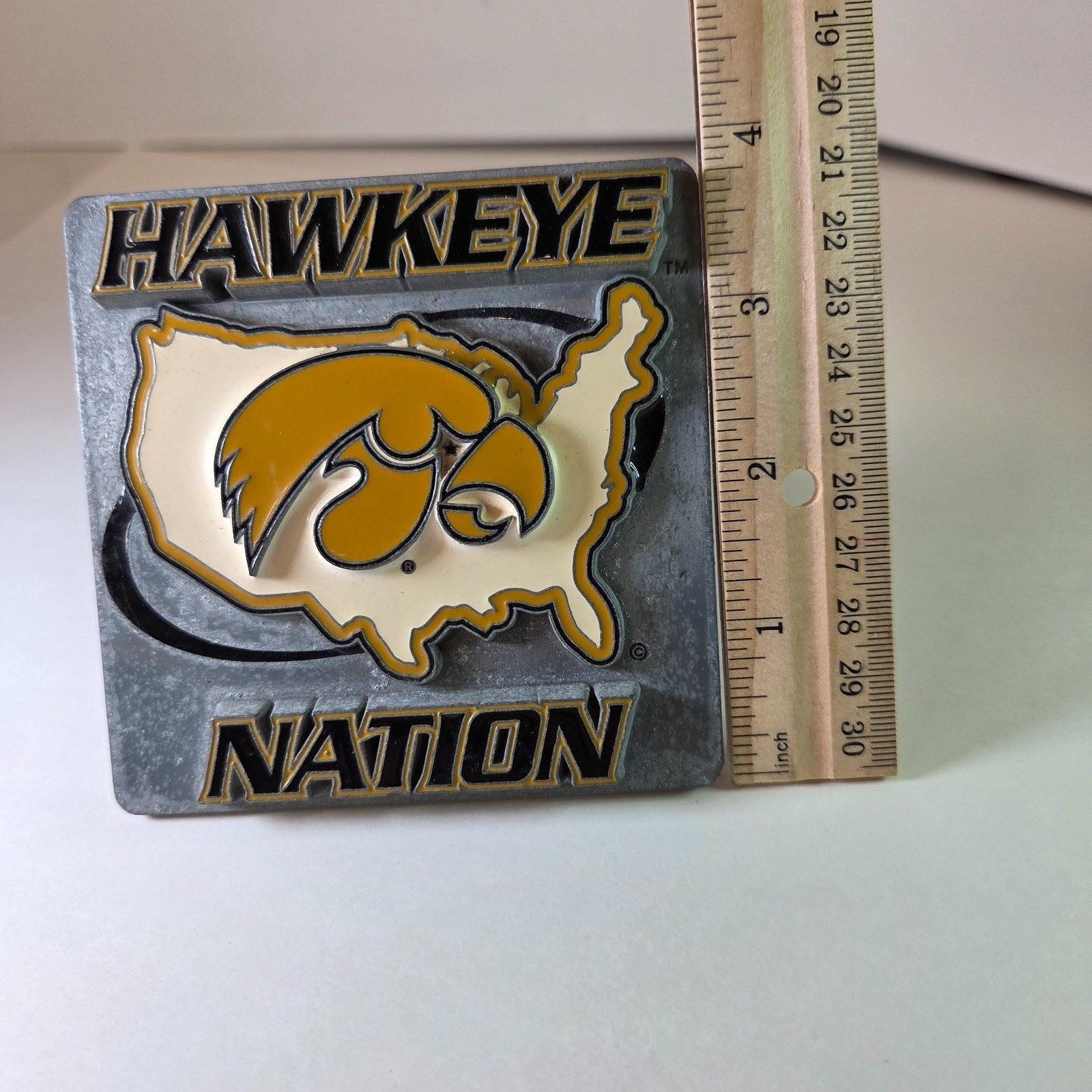 Iowa Hawkeye Nation Metal Trailer Hitch Cover NCAA College Football Fan Gear