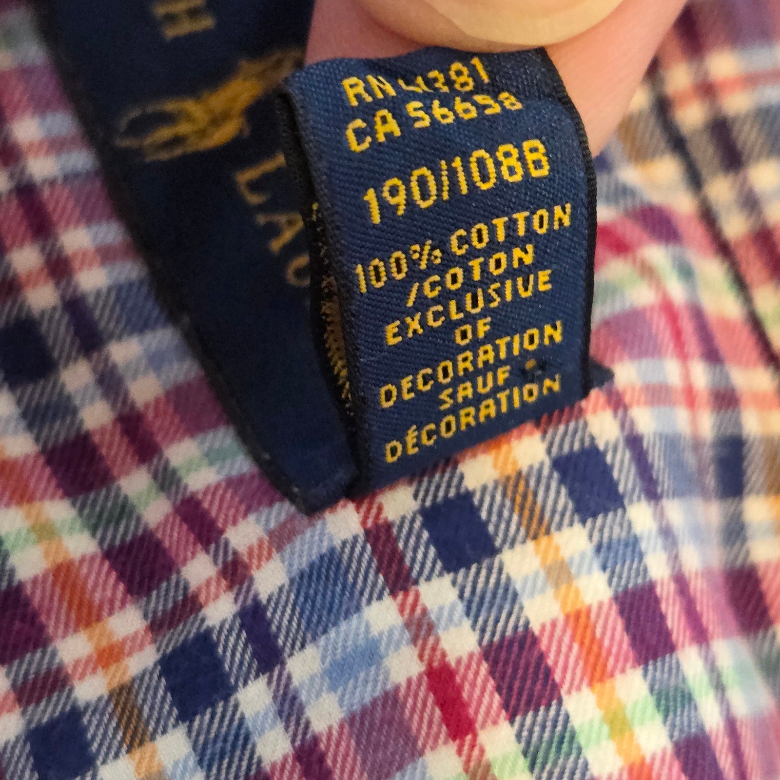 Polo Ralph Lauren 3XLT Plaid Cotton Button Down Shirt Long Sleeve Tall