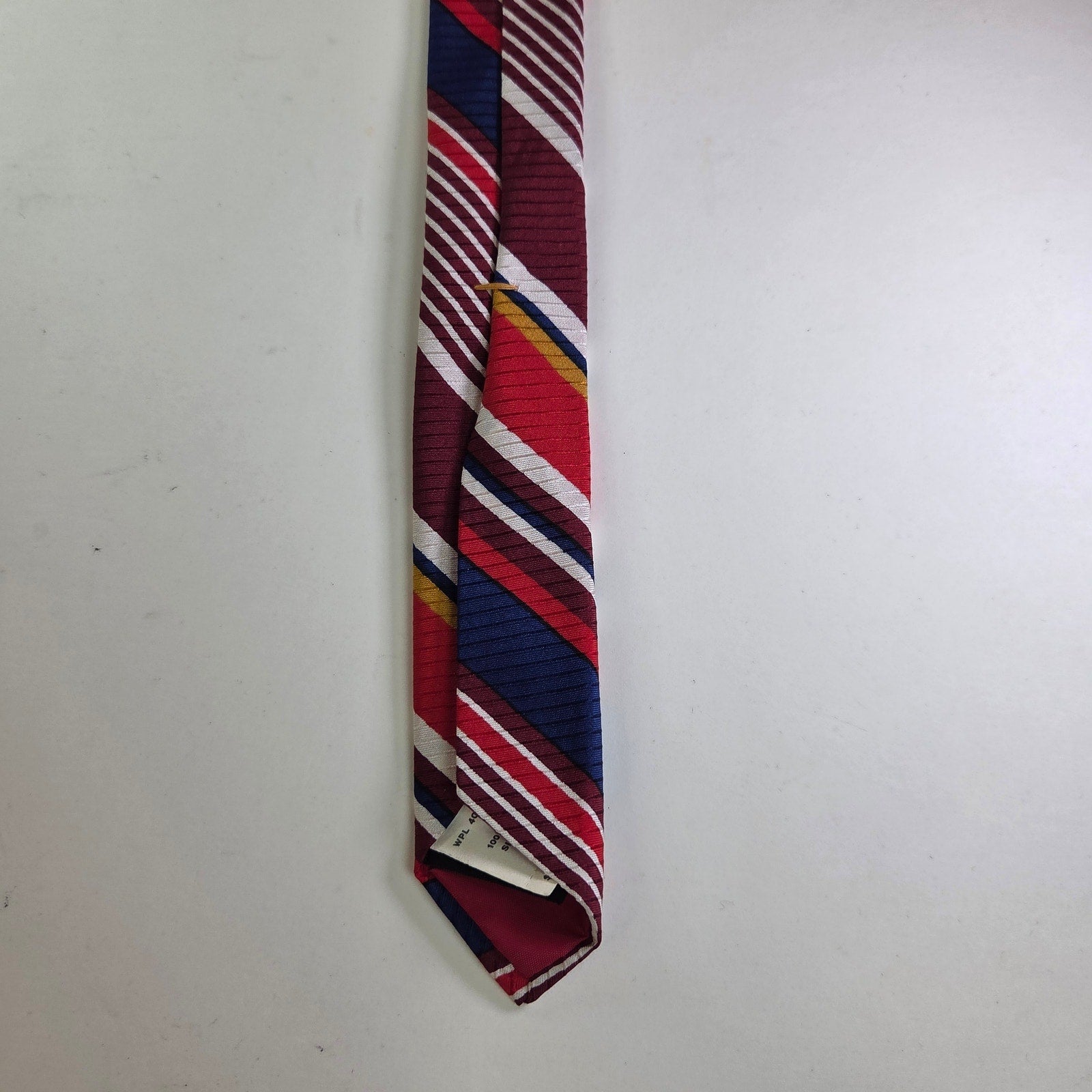 Vintage Resilio Repp Tie Red Navy Stripe 100% Silk Guildstream 4” x 55.5” USA