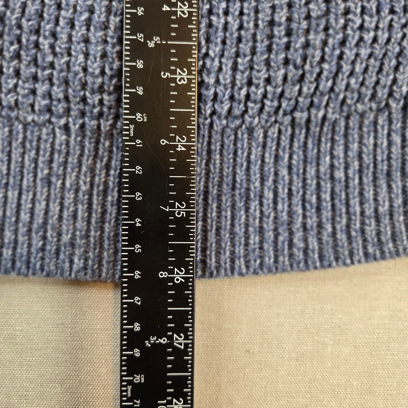 L.L. Bean Organic Cotton Full Zip Sweater Men’s M Blue Knit Jordan