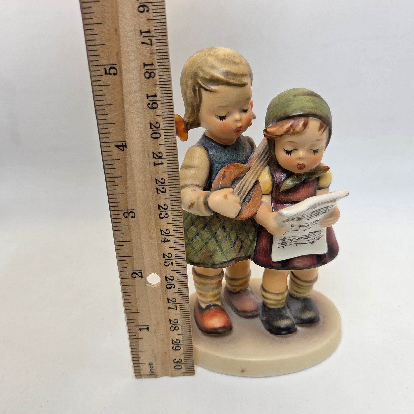 Goebel Hummel 130 Duet Two Girls Singing Figurine Mandolin W Germany 5”