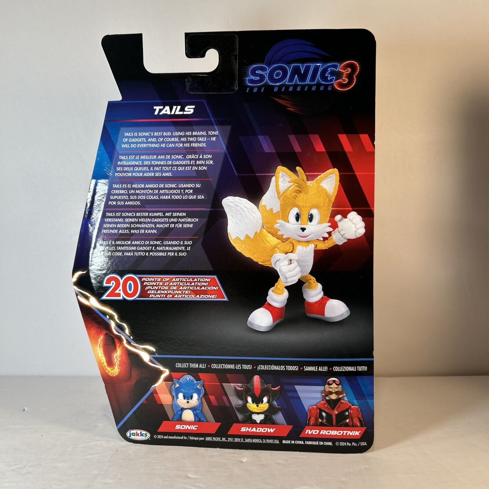 Sonic the Hedgehog 3 Action Figure Lot – Sonic, Tails, Shadow + Mini Sonic JAKKS