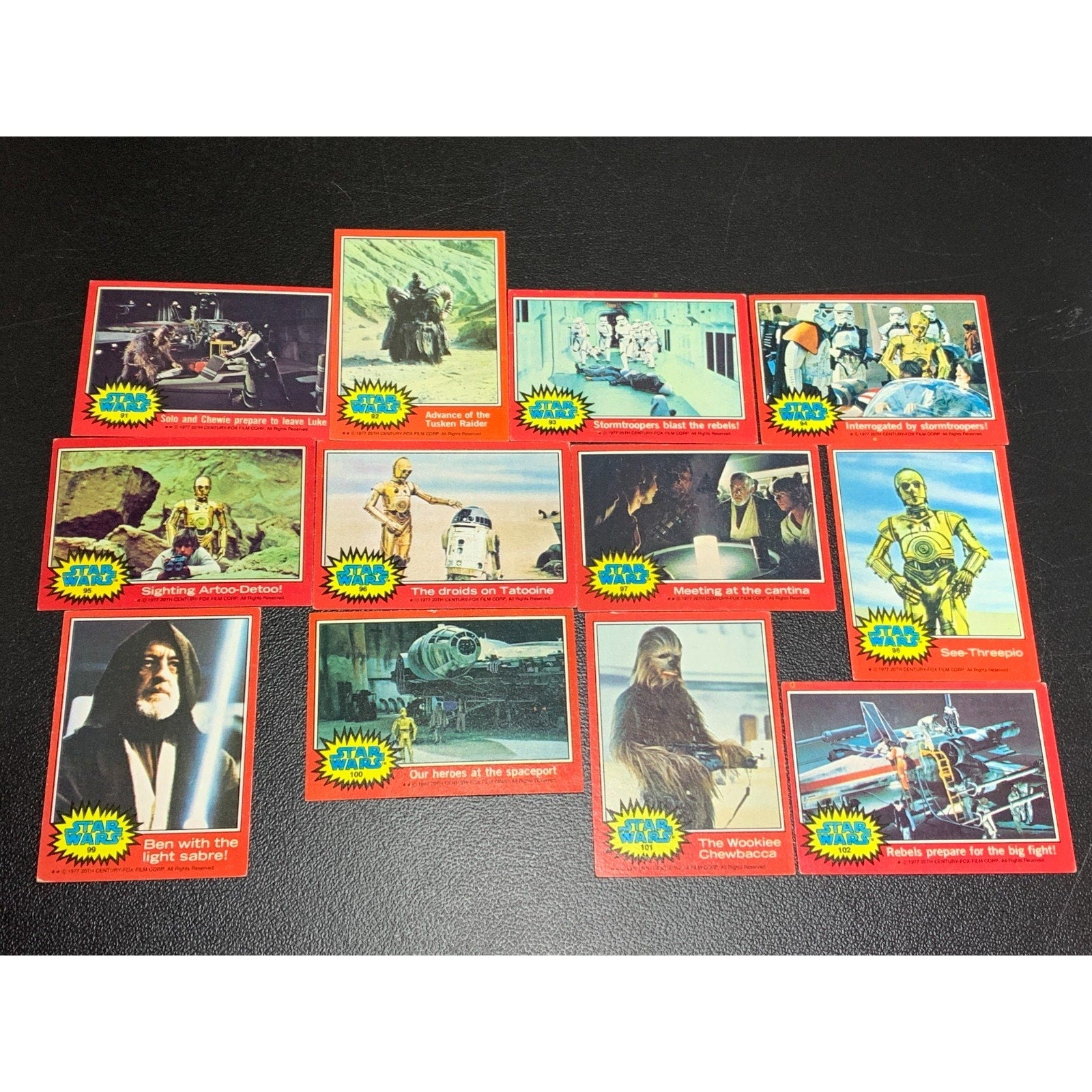 Vintage 1977 Star Wars Series 2 Topps Trading Cards With Stickers EX-NM