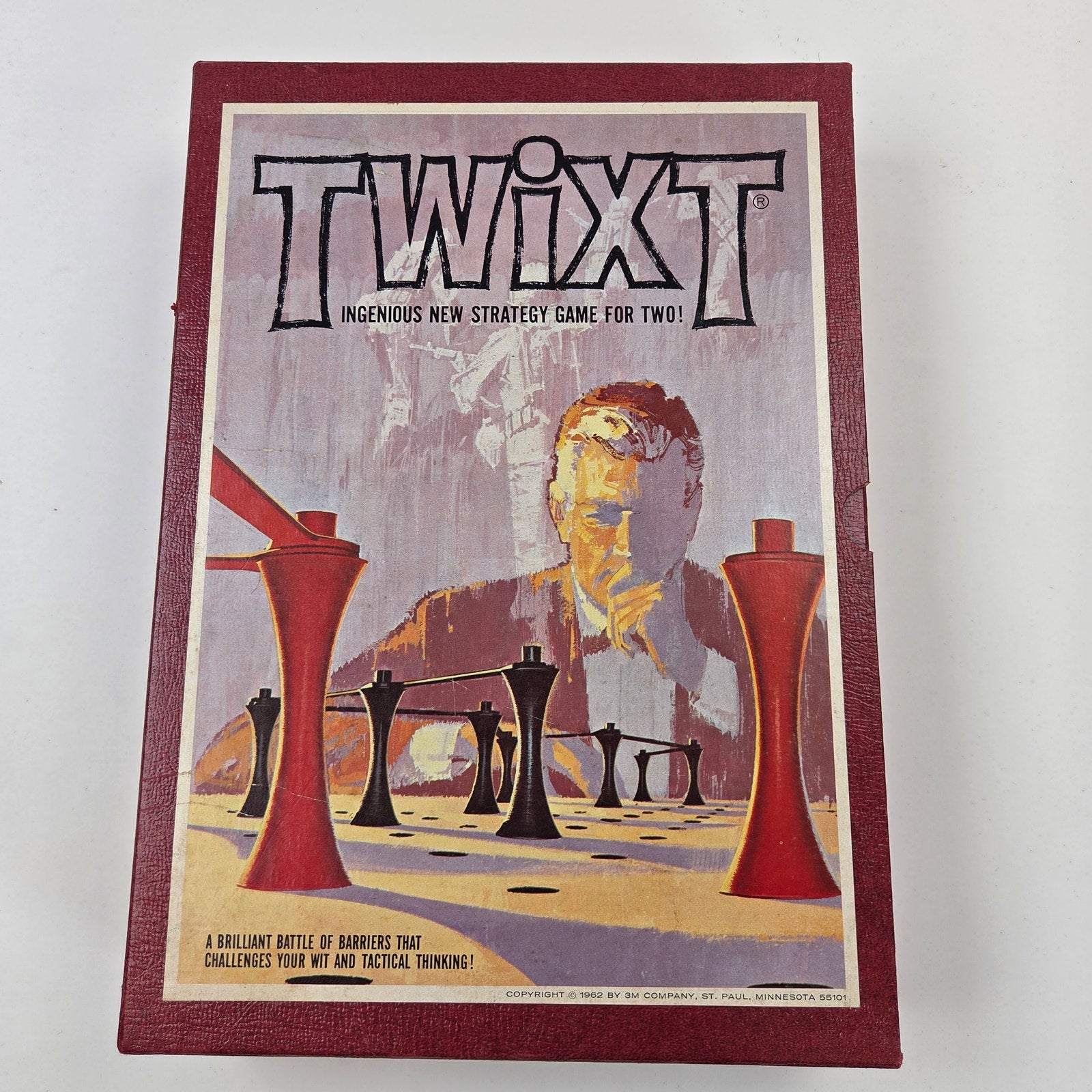 Vintage 1962 3M TwixT Bookshelf Strategy Board Game Complete Excellent