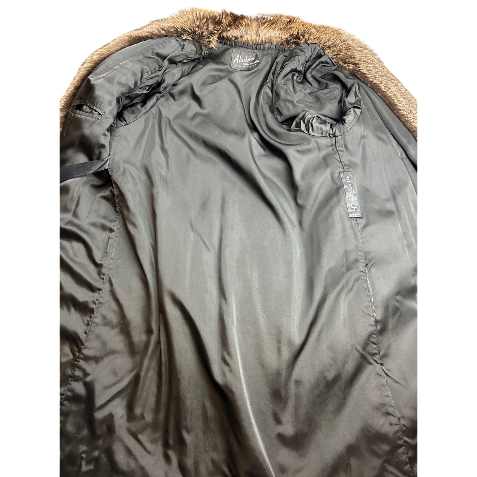 Vintage Alaskan Custom Furs 52" Natural Raccoon Coat w/ Dior Lining & Appraisals