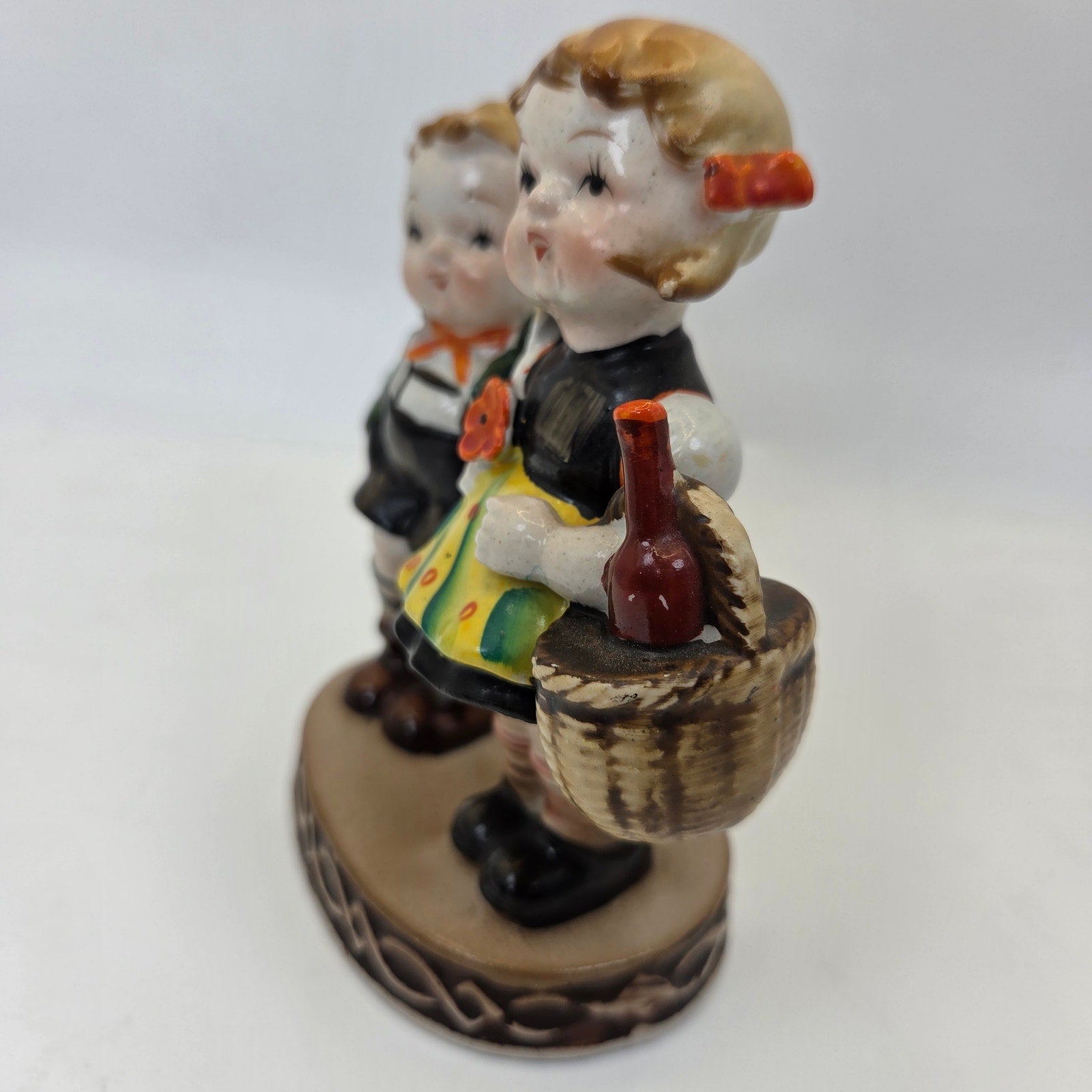 Occupied Japan Boy Girl Couple Figurine Hand Painted Porcelain 4.5in Vintage