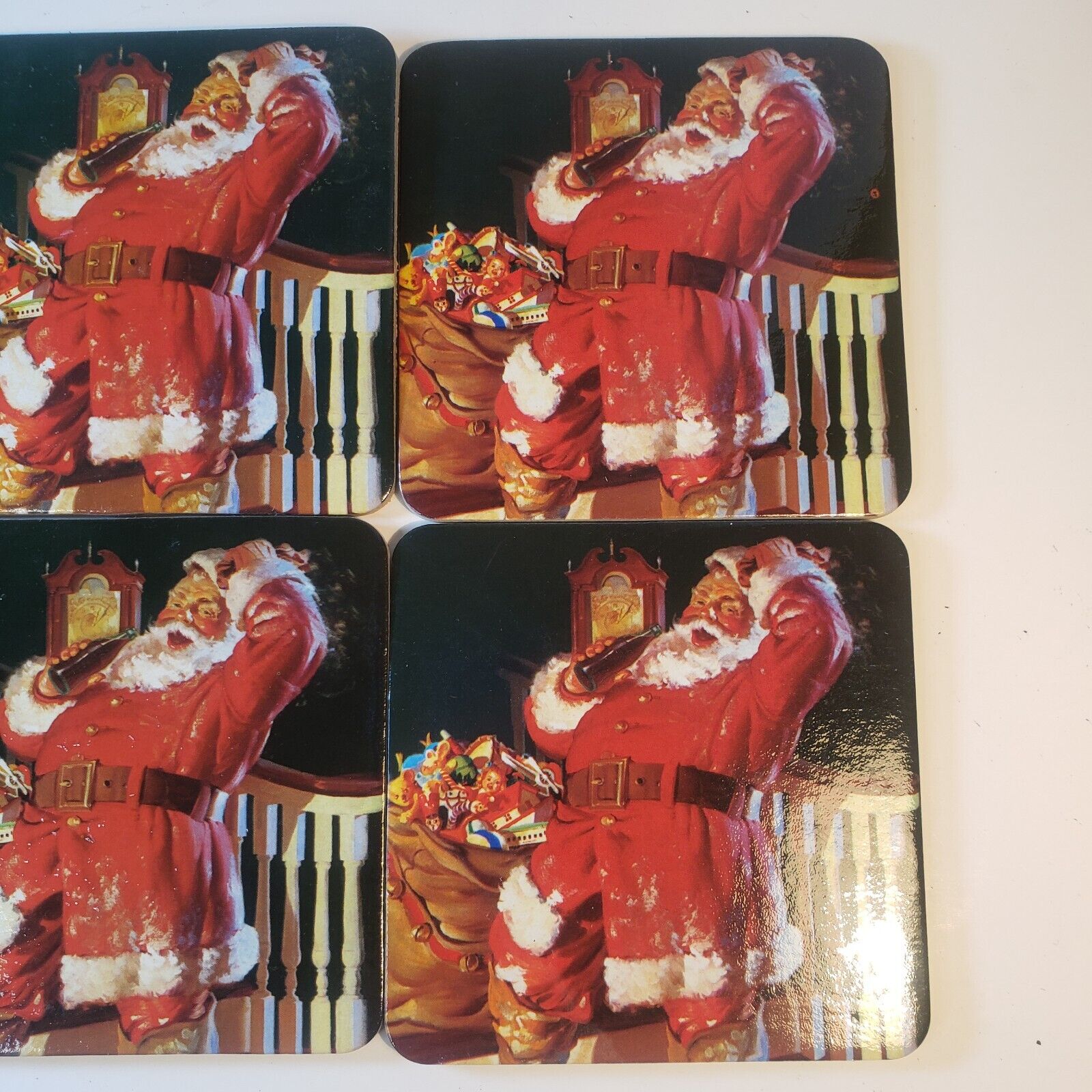 Lot of 8 Coca-Cola 1999 Vintage Santa Coasters