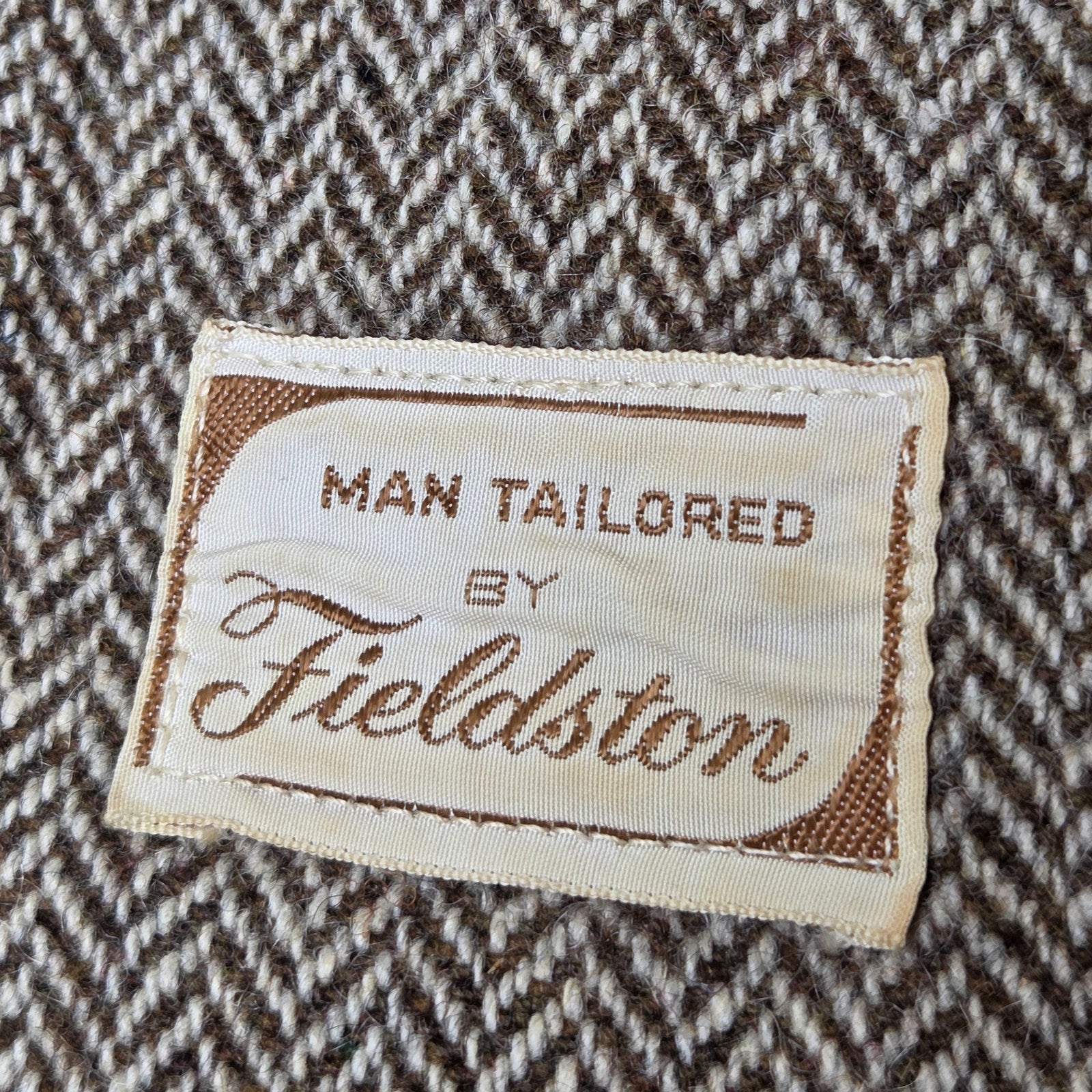 Fieldston Boys Wool Herringbone Coat Pants Set Vintage Stirrup Suit