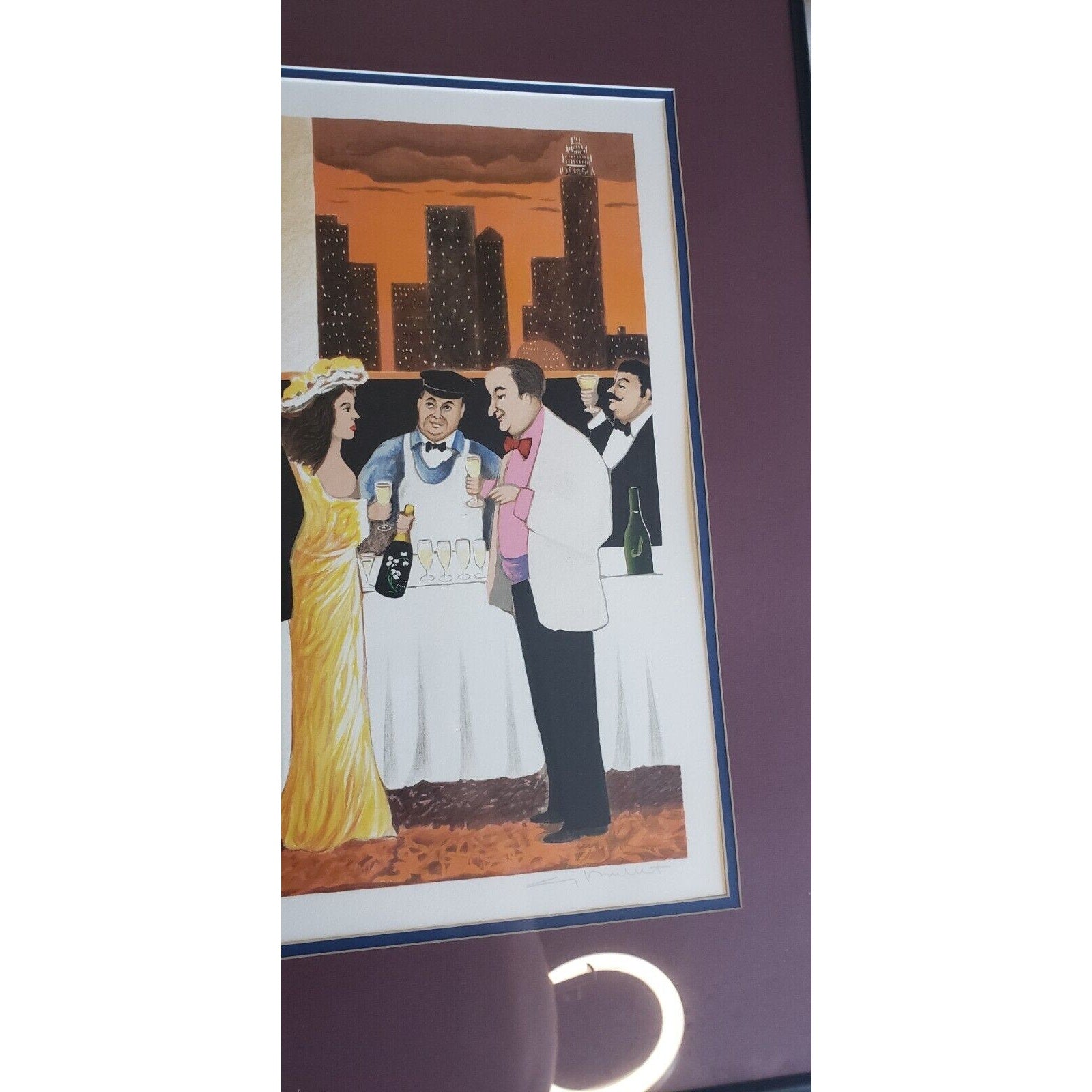 Guy Buffet Signed Wine Tasting Ltd Ed Print 354/500 Framed 26.5" x 43.5"