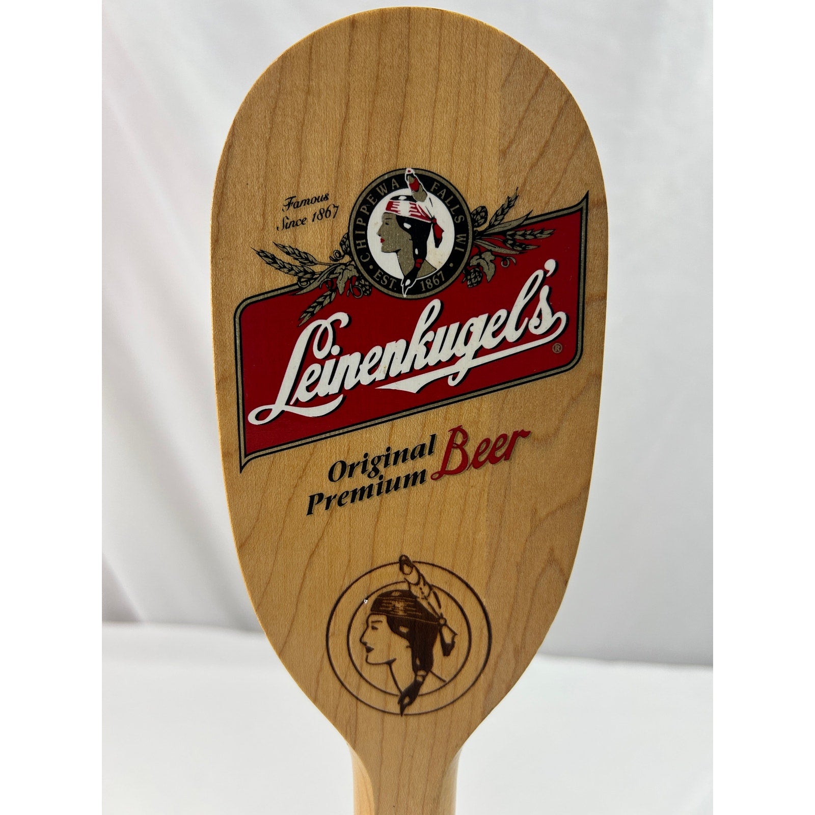 Leinenkugel's Jake Leinenkugel Signed Wood Beer Paddle Breweriana Advertising