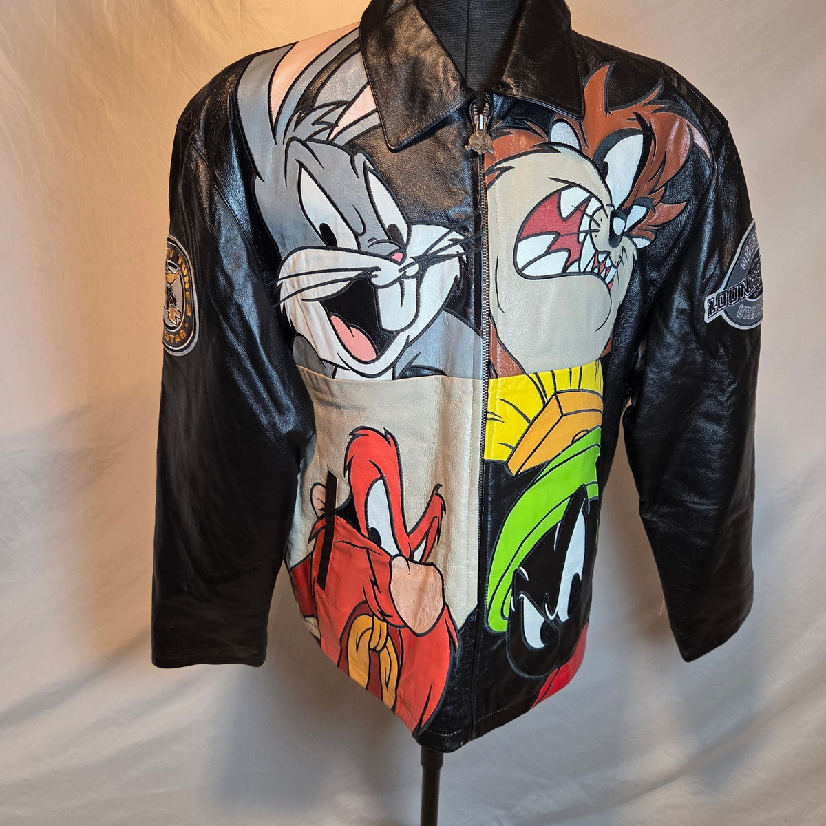 Vintage 1998 Looney Tunes Collection Leather Jacket Urban Gear XL Warner Bros