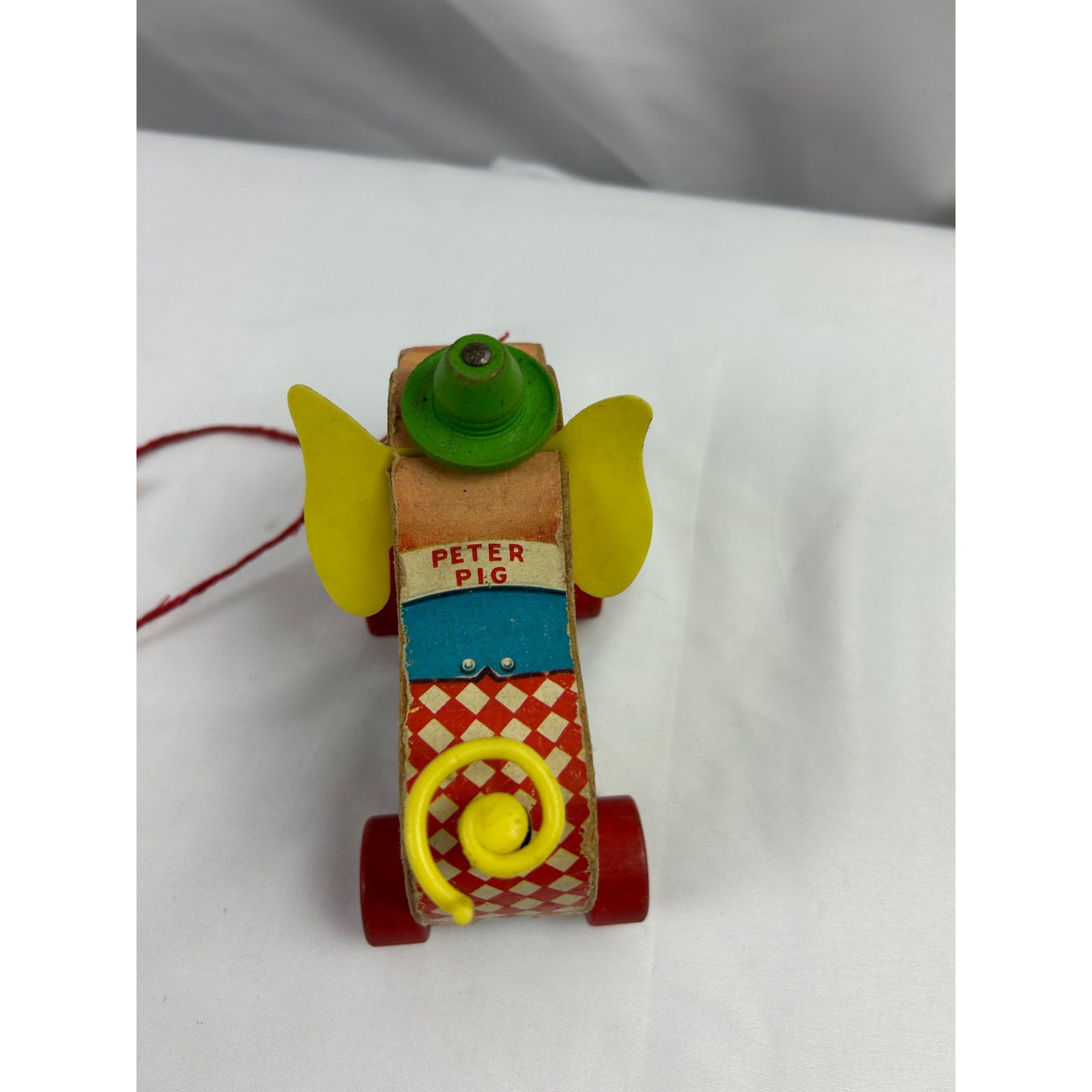 Fisher Price Peter Pig Pull Toy 840 Wood Litho 1950s Vintage Toy
