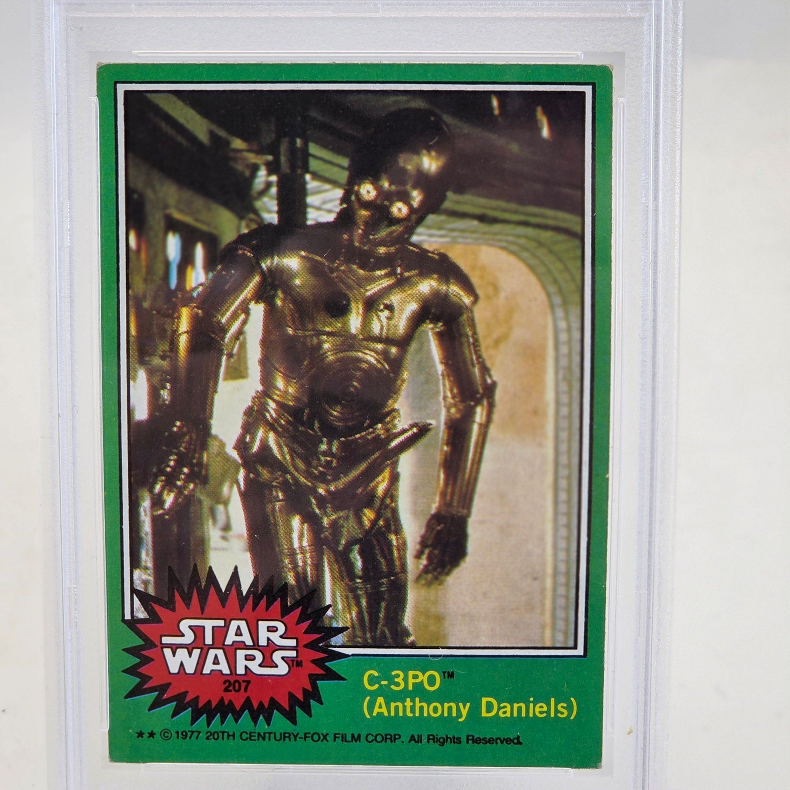 1977 Topps Star Wars #207 C-3PO Anthony Daniels Error PSA 3 Golden Rod