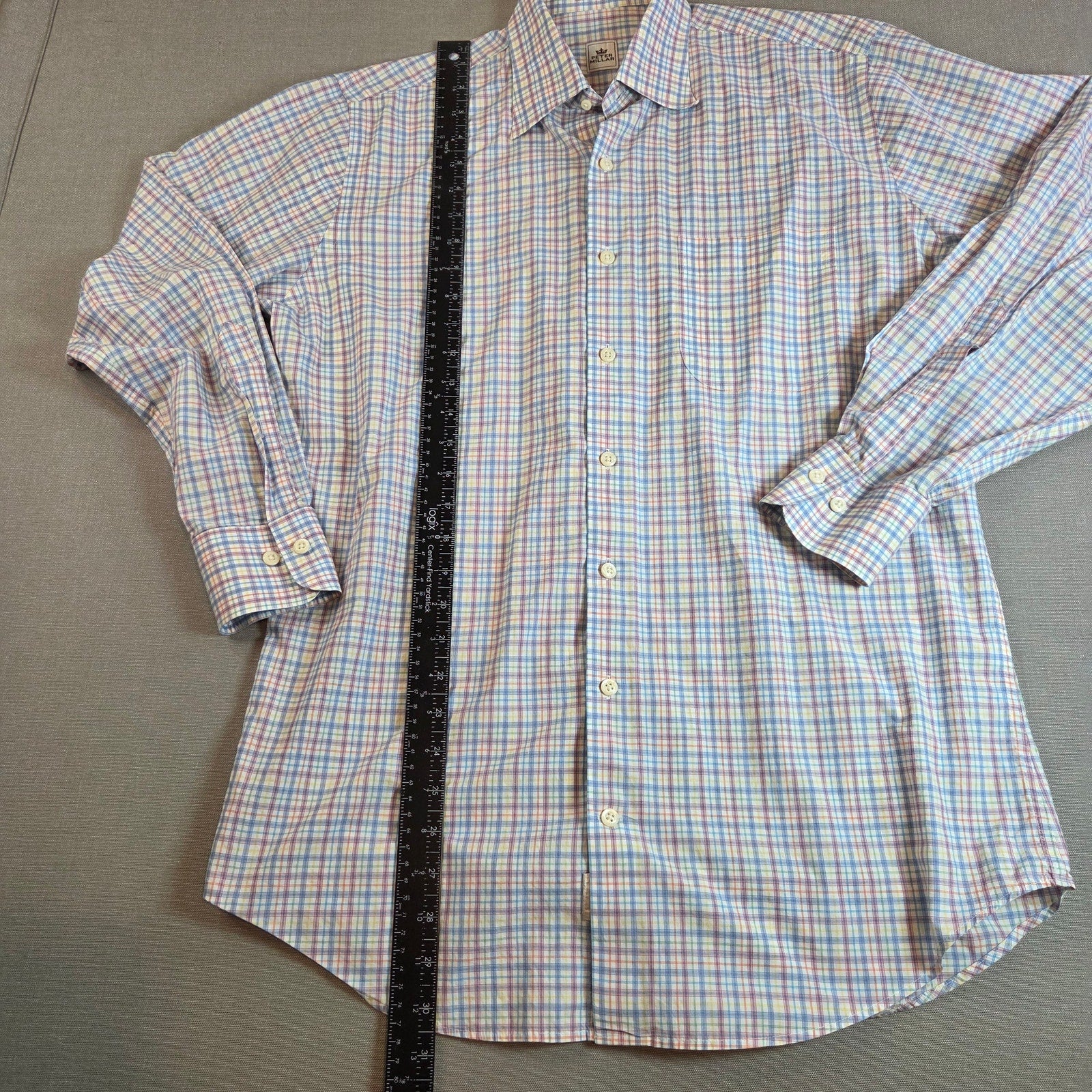 Peter Millar Plaid Button Down Shirt Men’s Size M 100% Cotton Long Sleeve