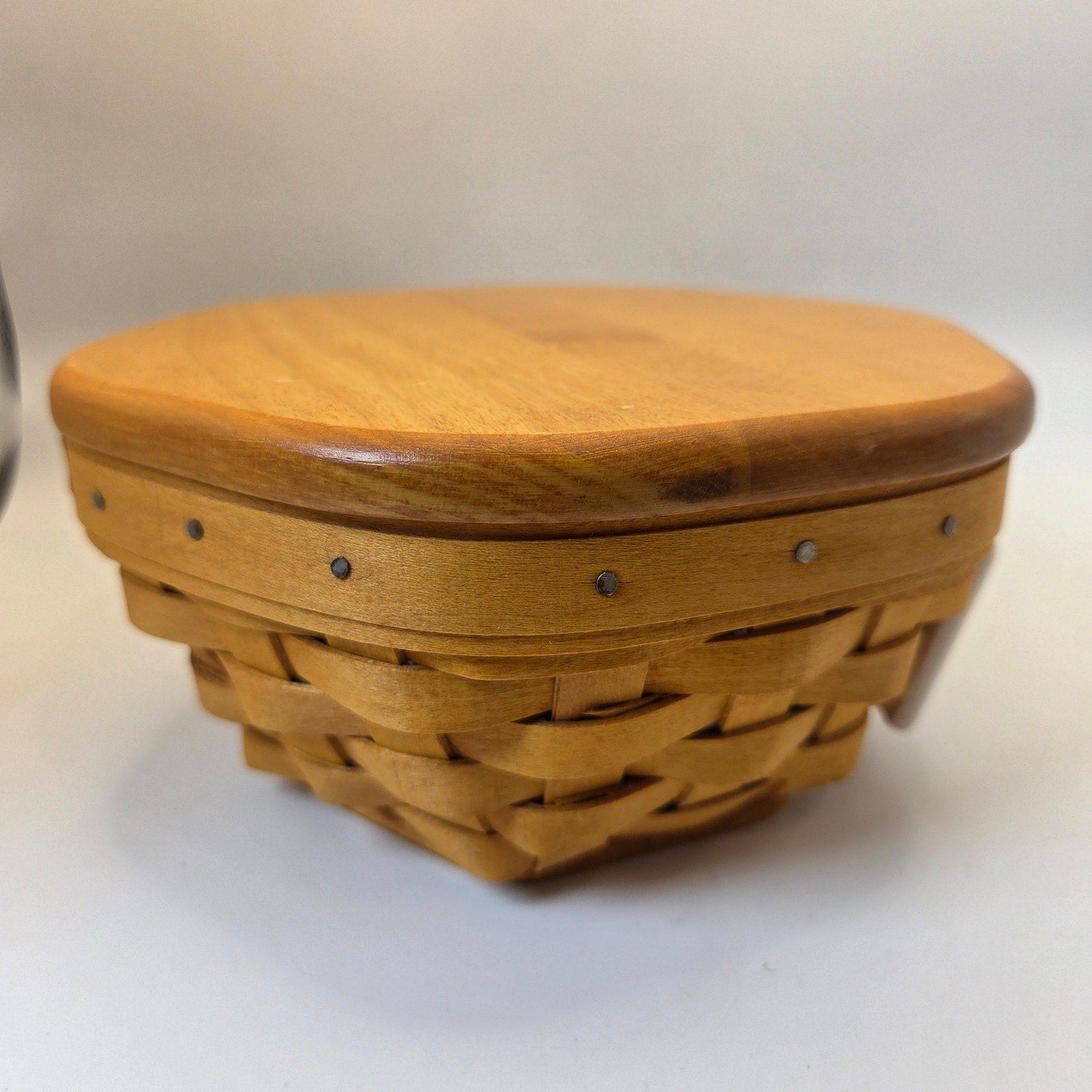 Longaberger 1998 7in Generations Basket 13757 Lid Protector Tie-On USA