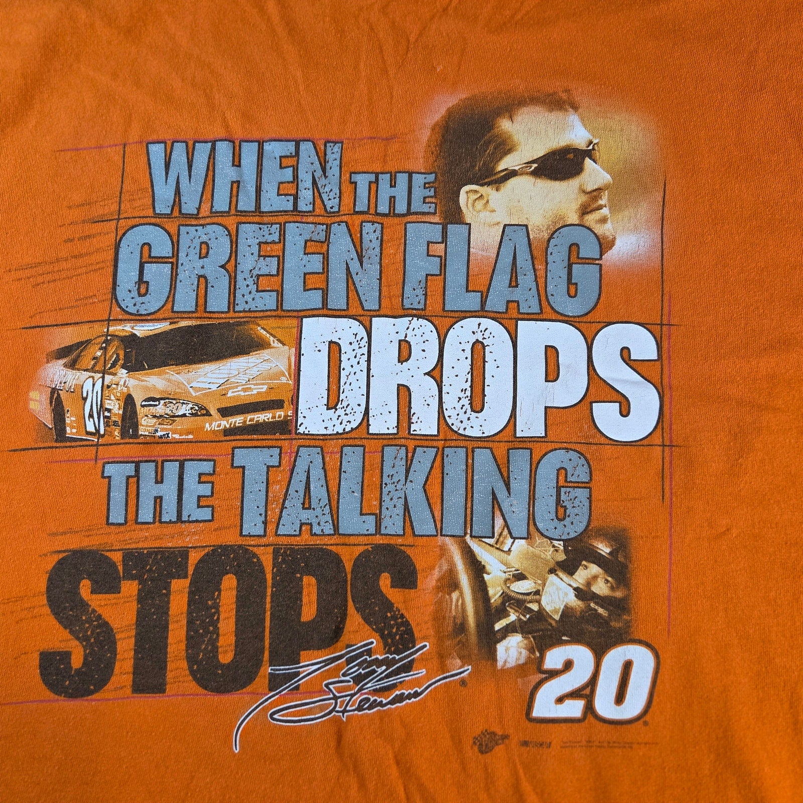 Vintage Tony Stewart #20 NASCAR Winner’s Circle Sleeveless Tee XXL Orange