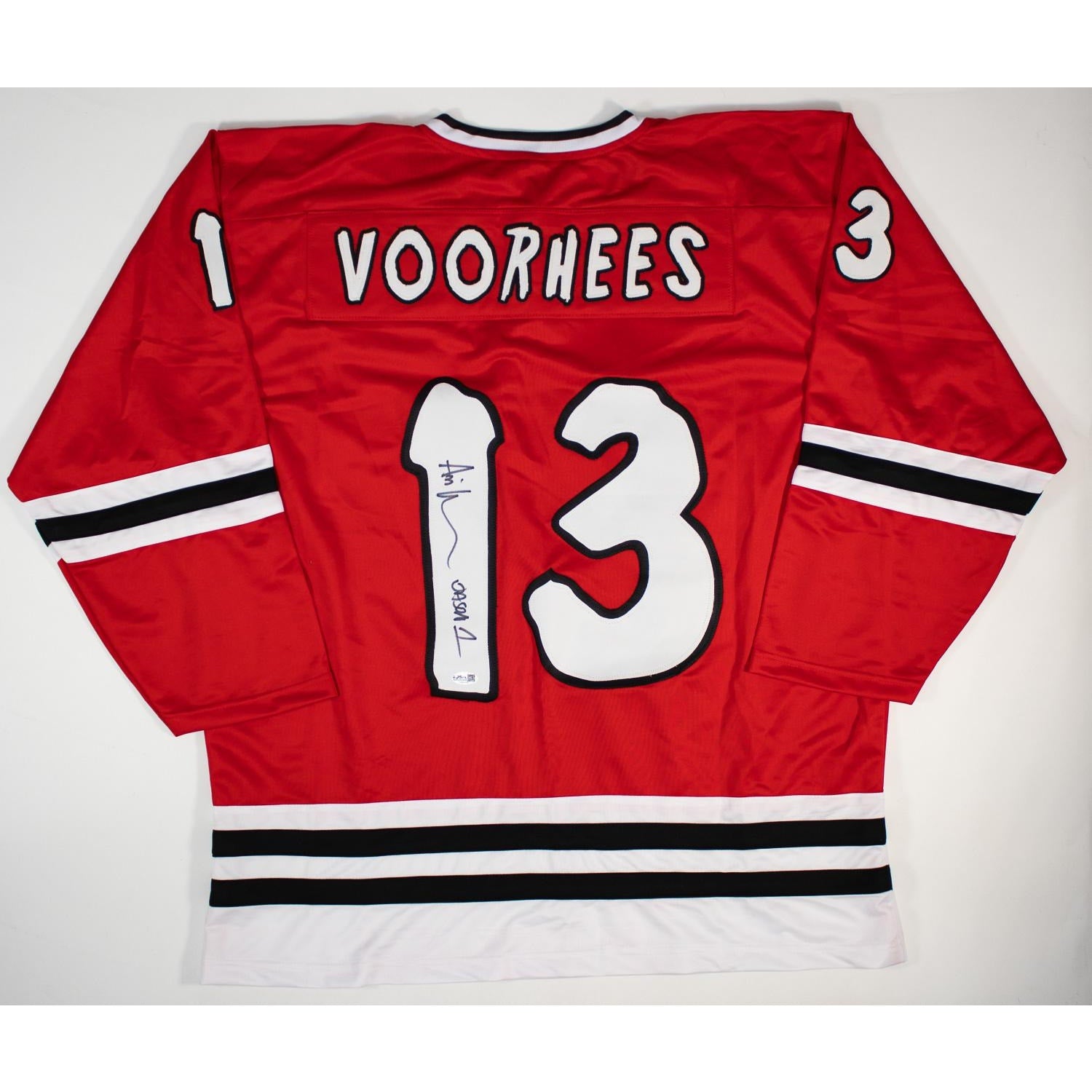 Ari Lehman Jason 1 Signed Jason Voorhees Hockey Jersey JSA COA XL Custom Red