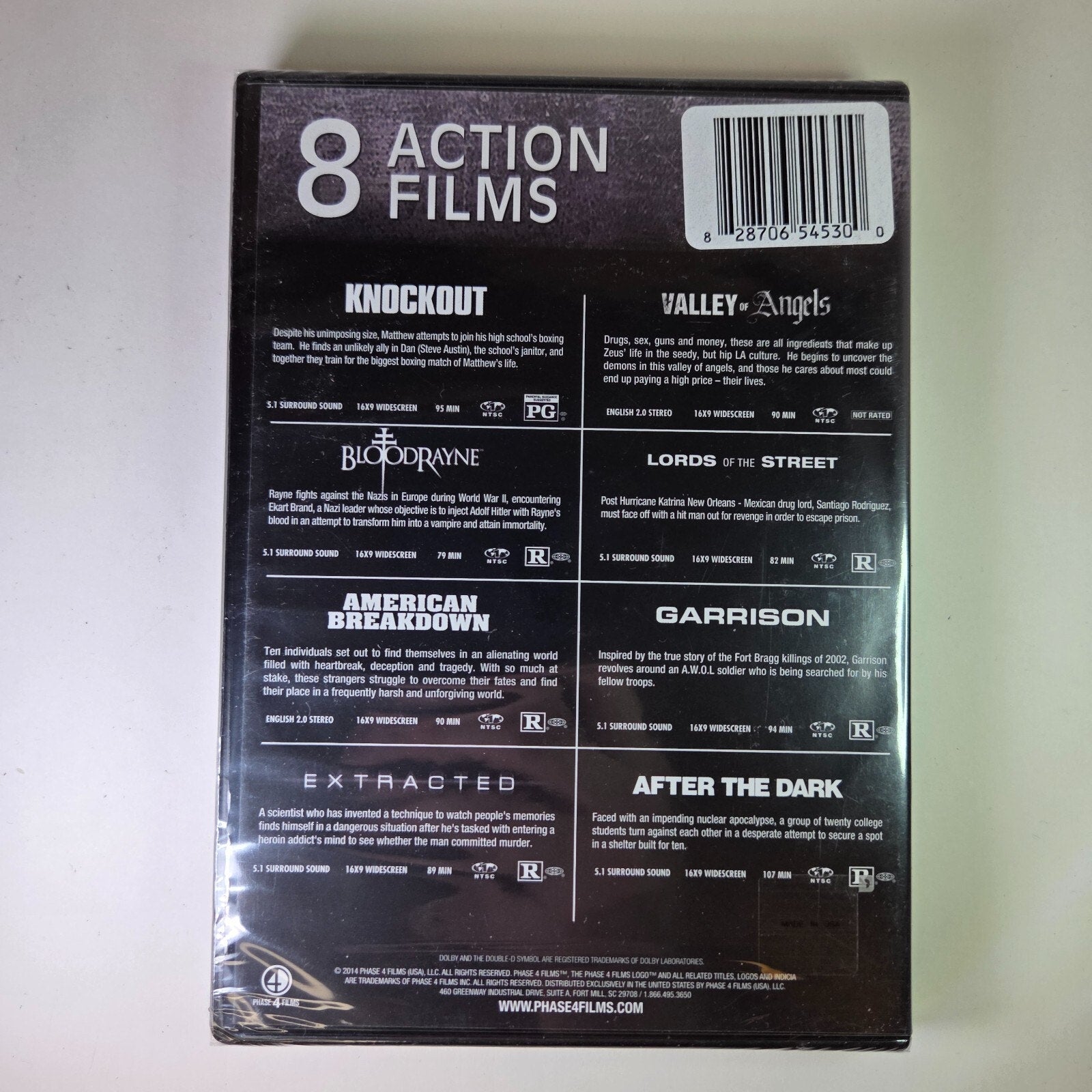 8 Action Films DVD 2016 New Sealed - Knockout, After the Dark, Bloodrayne + more