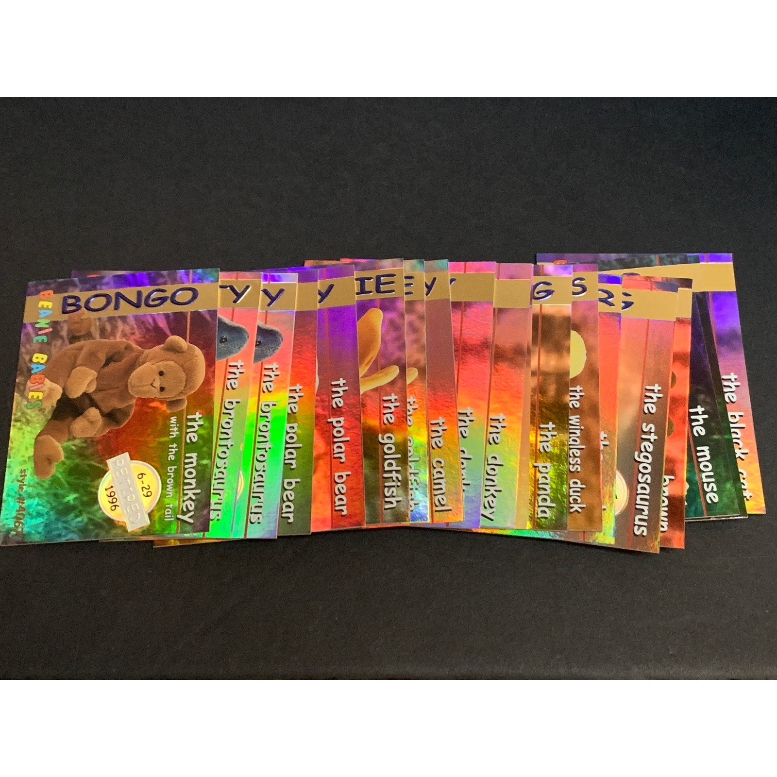 1998 Ty BBOC Series 1 Silver Retired Chase Cards Lot of 19
