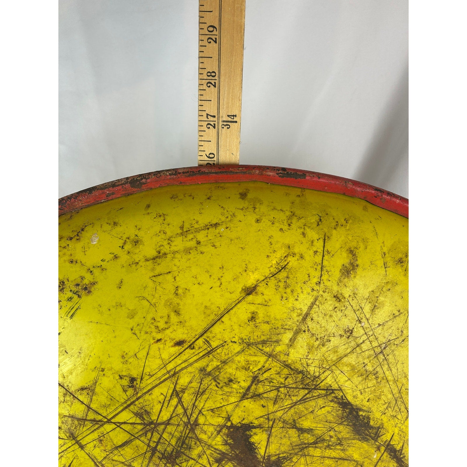 Vintage Garton Toy Snow Flake Saucer Sled Metal Red USA Winter