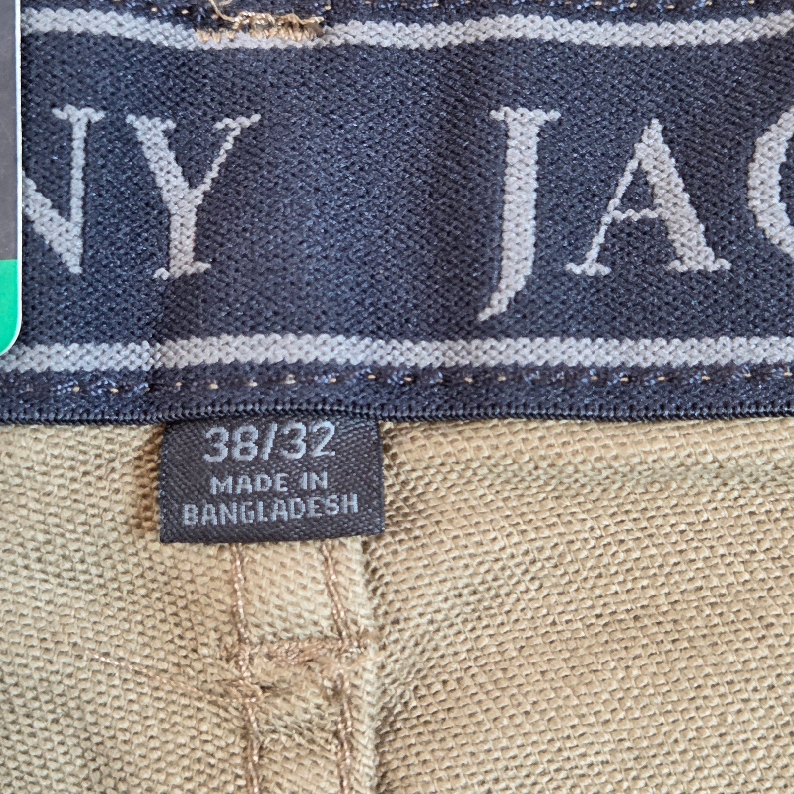 JACHS New York Straight Fit Pants 38x32 Tan 5 Pocket Flex Waistband NWT