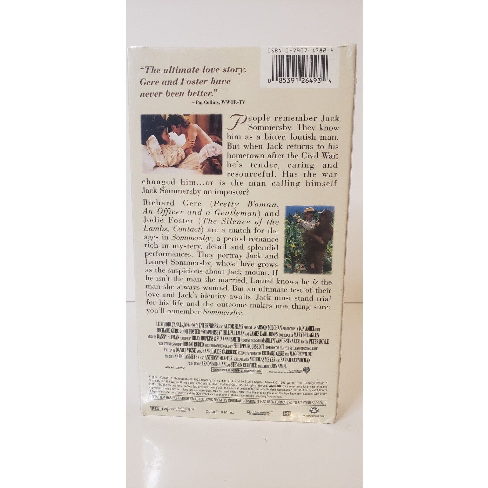 Sommersby VHS New Sealed Warner Bros. HITS Richard Gere Jodie Foster