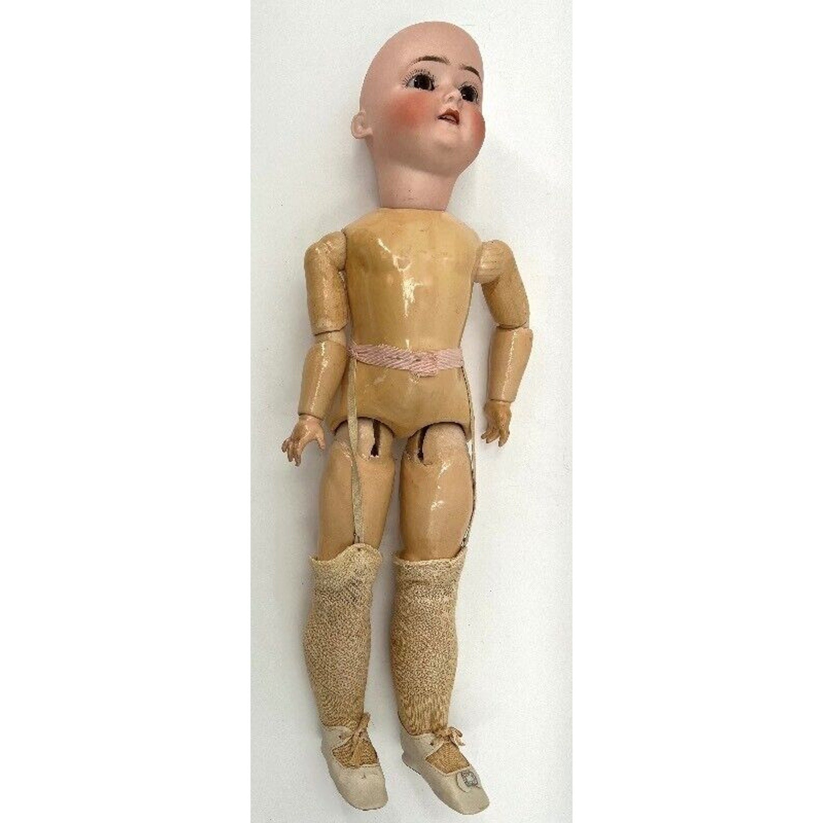 Antique 1909 S&H 1909 Bisque Head Doll 19.5" Open Mouth Compo Body Germany
