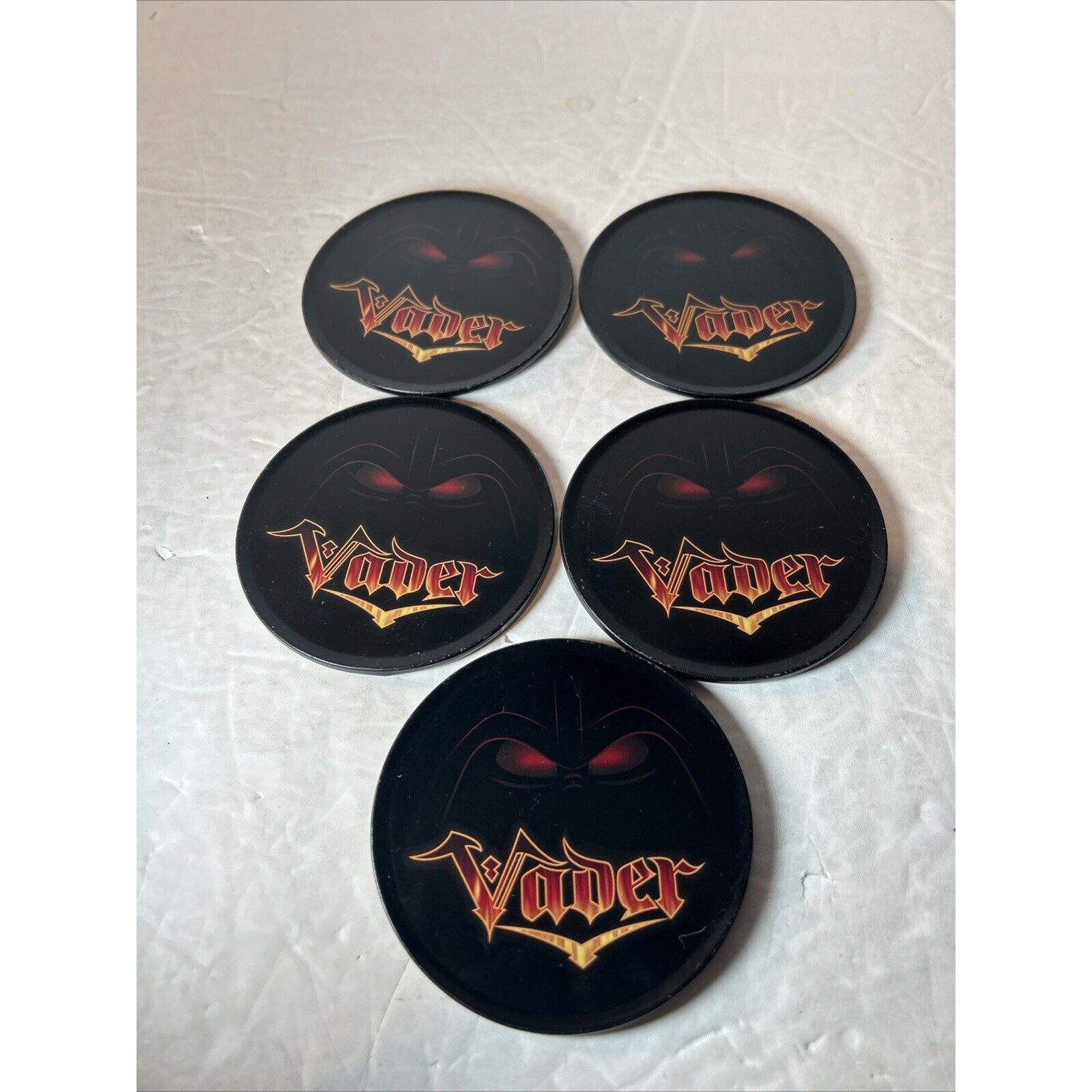 Fan-Made Darth Vader Coaster Set (5) Star Wars Inspired Cork Back – Rare Find