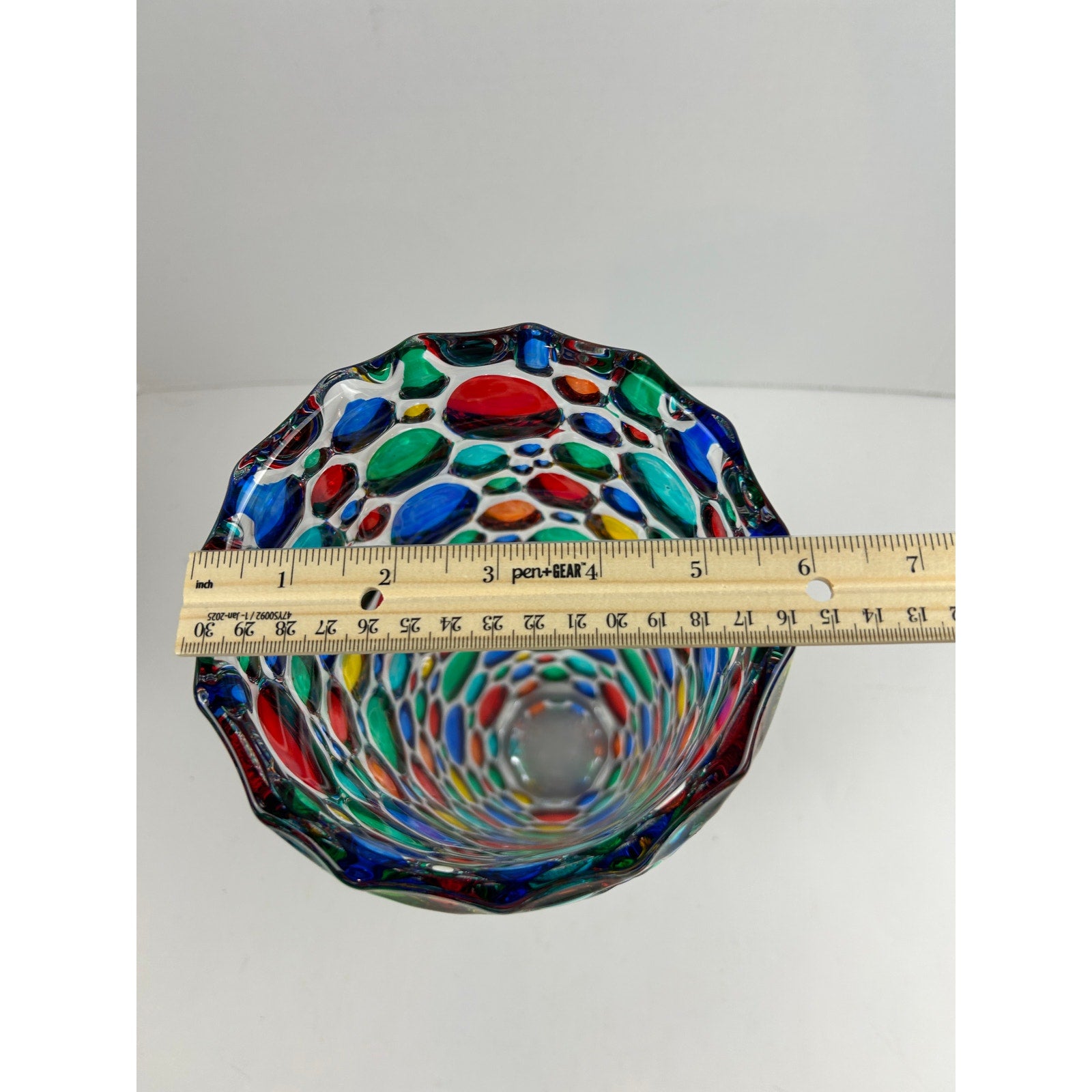 Zecchin Murano Italy Art Glass Vase 13.75" Signed Millefiori Bubble Design