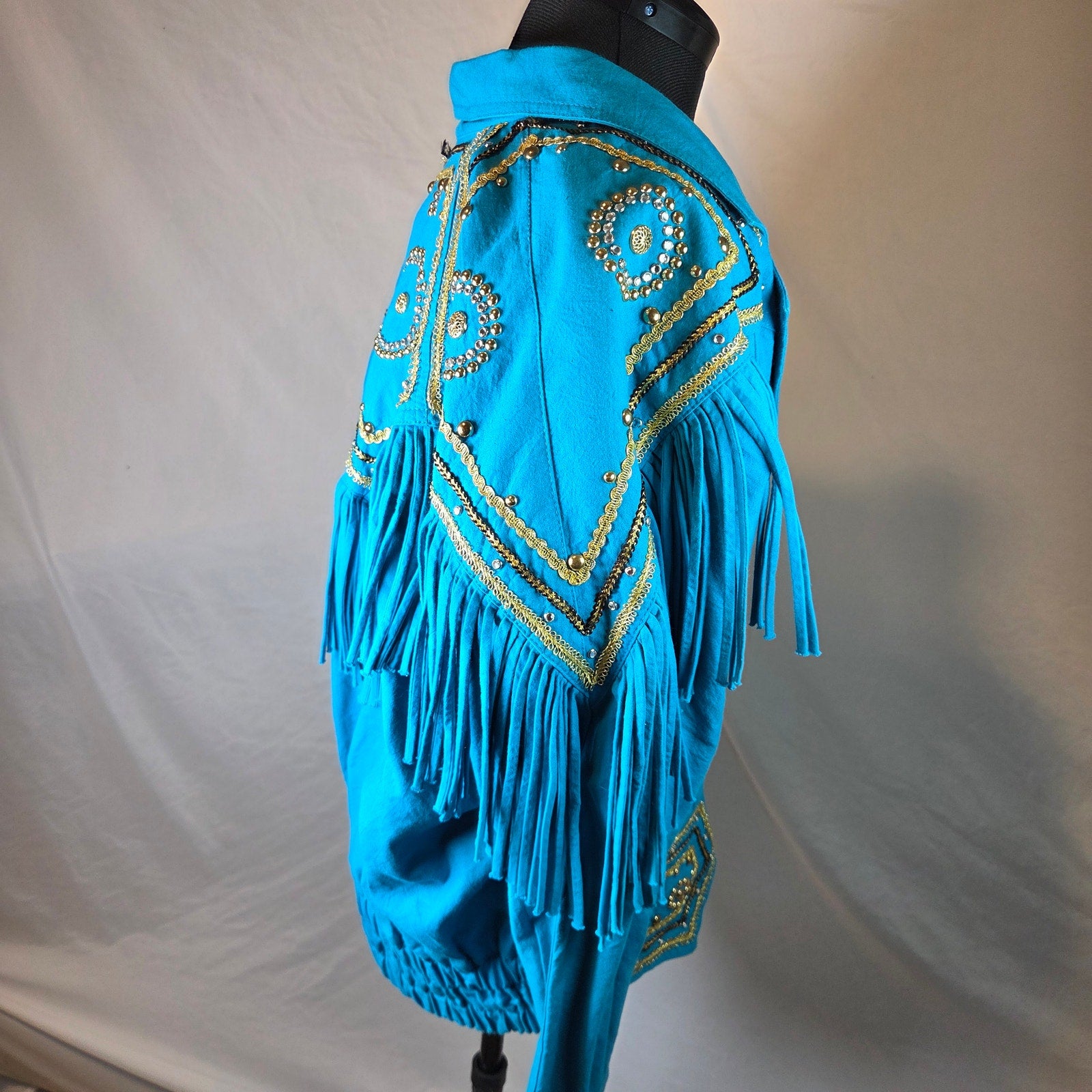 Varda Garfinkel Vintage 80s Western Fringe Beaded Rodeo Jacket Women's L