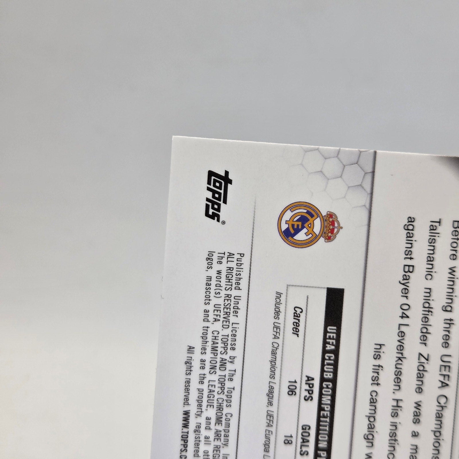 2023-24 Topps Chrome UEFA Zinedine Zidane SP VAR #112 Real Madrid C.F.