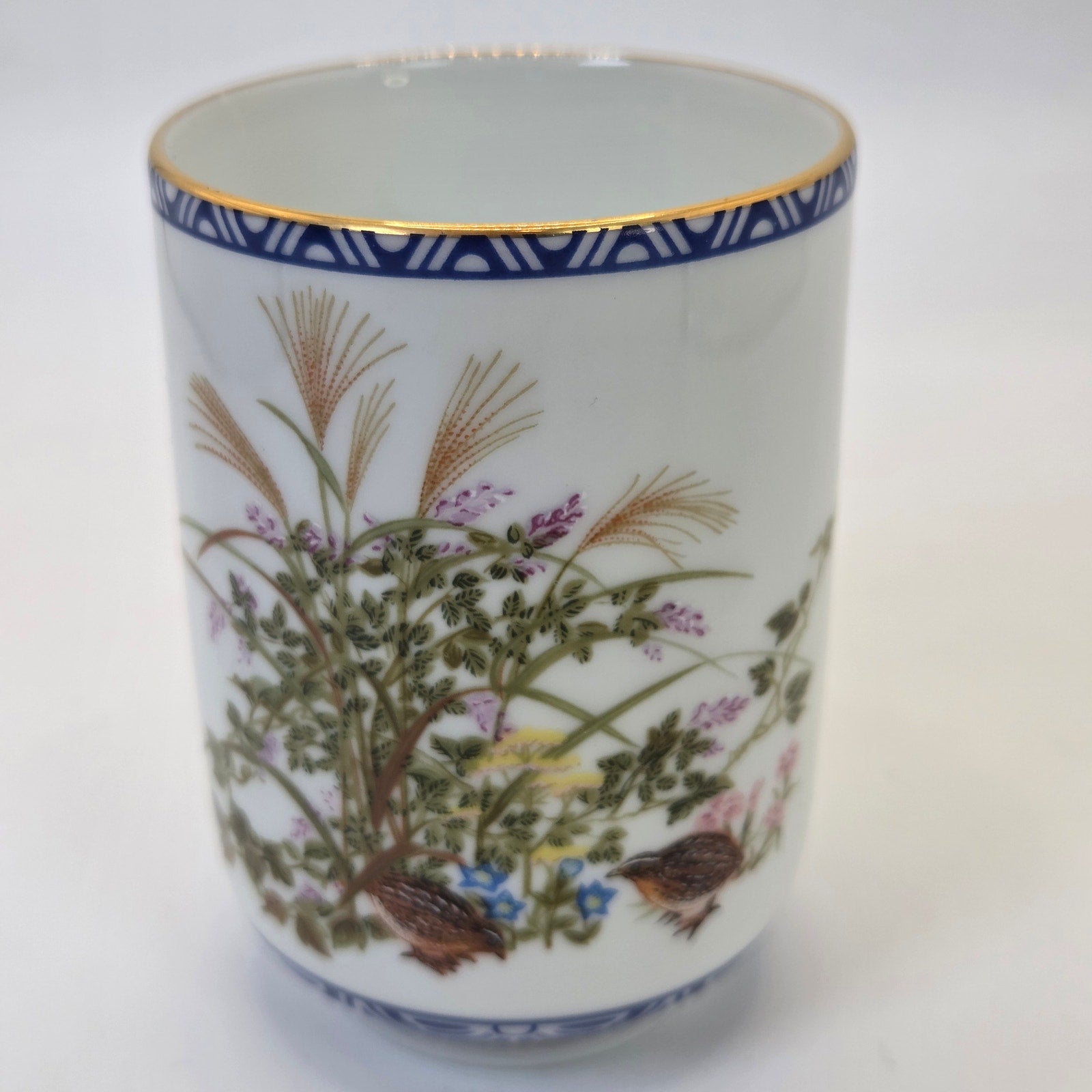 Franklin Porcelain 1985 Quail and Autumn Grasses Porcelain Tea Cup Japan (78/80)