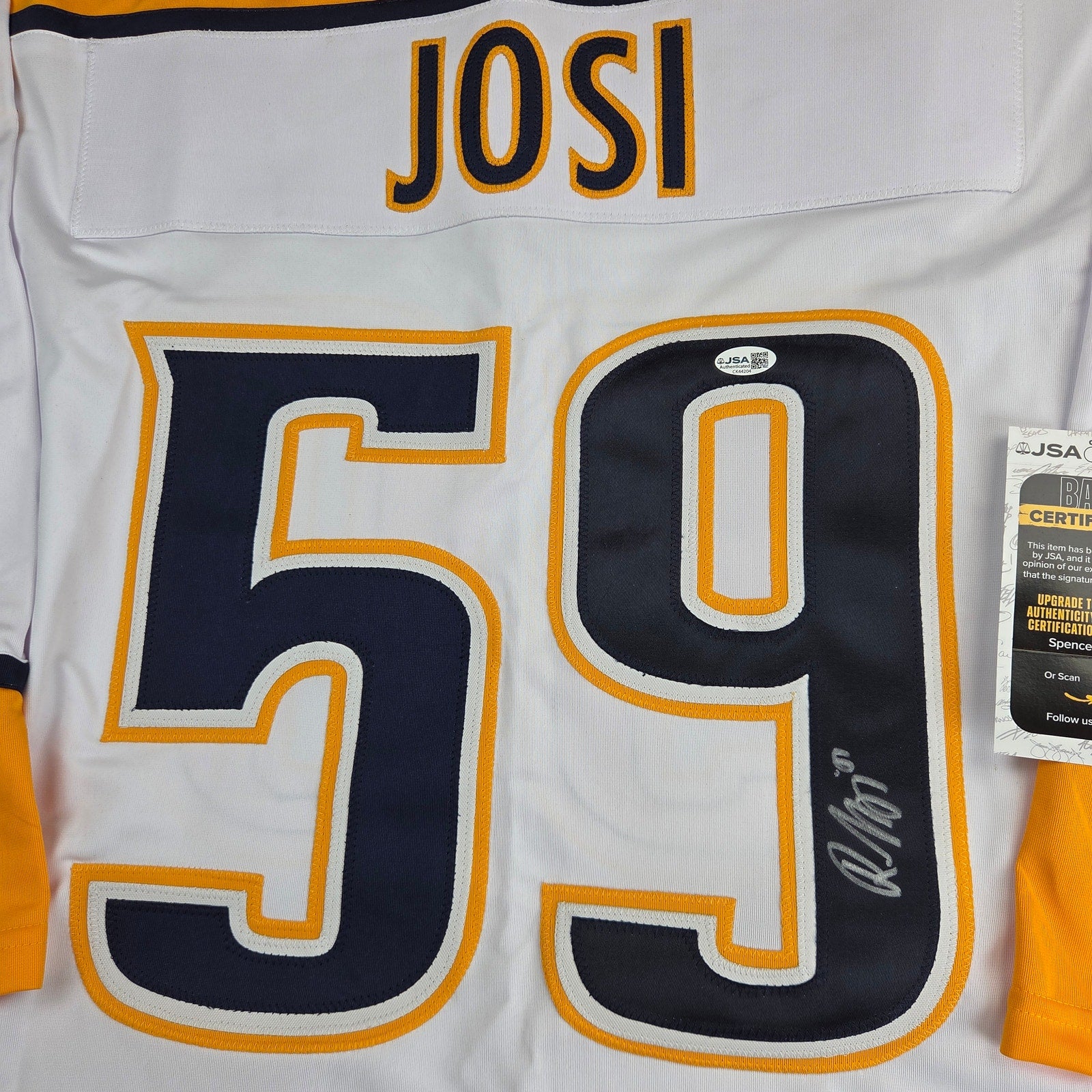 Roman Josi Signed Nashville Predators Custom Hockey Jersey XL JSA COA Auto