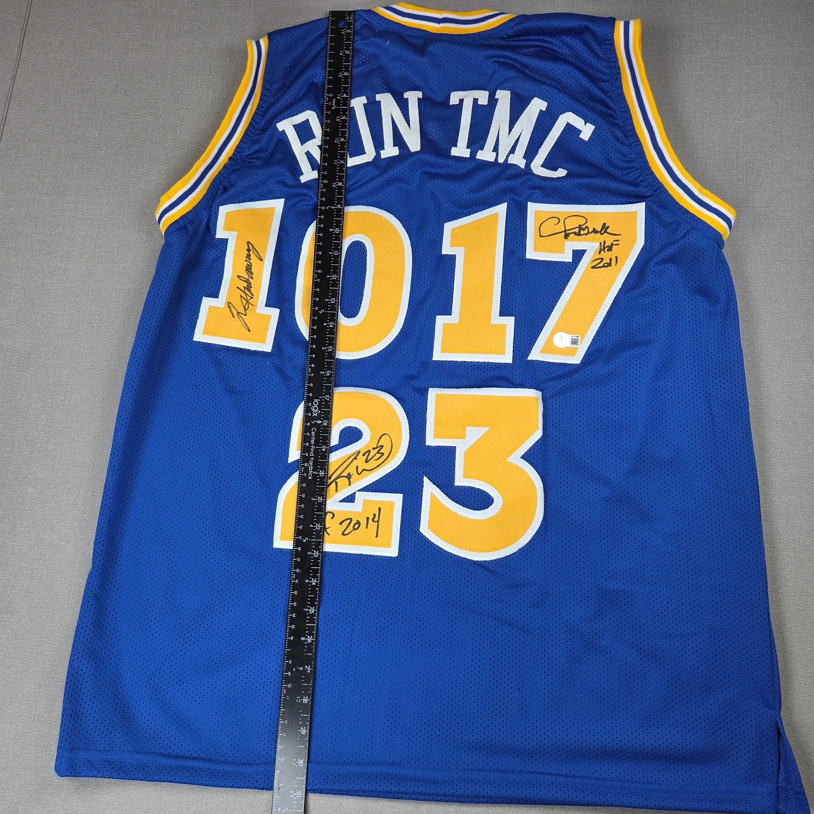 Run TMC Warriors Jersey Signed Mullin Hardaway Richmond BAS Witness HOF Auto