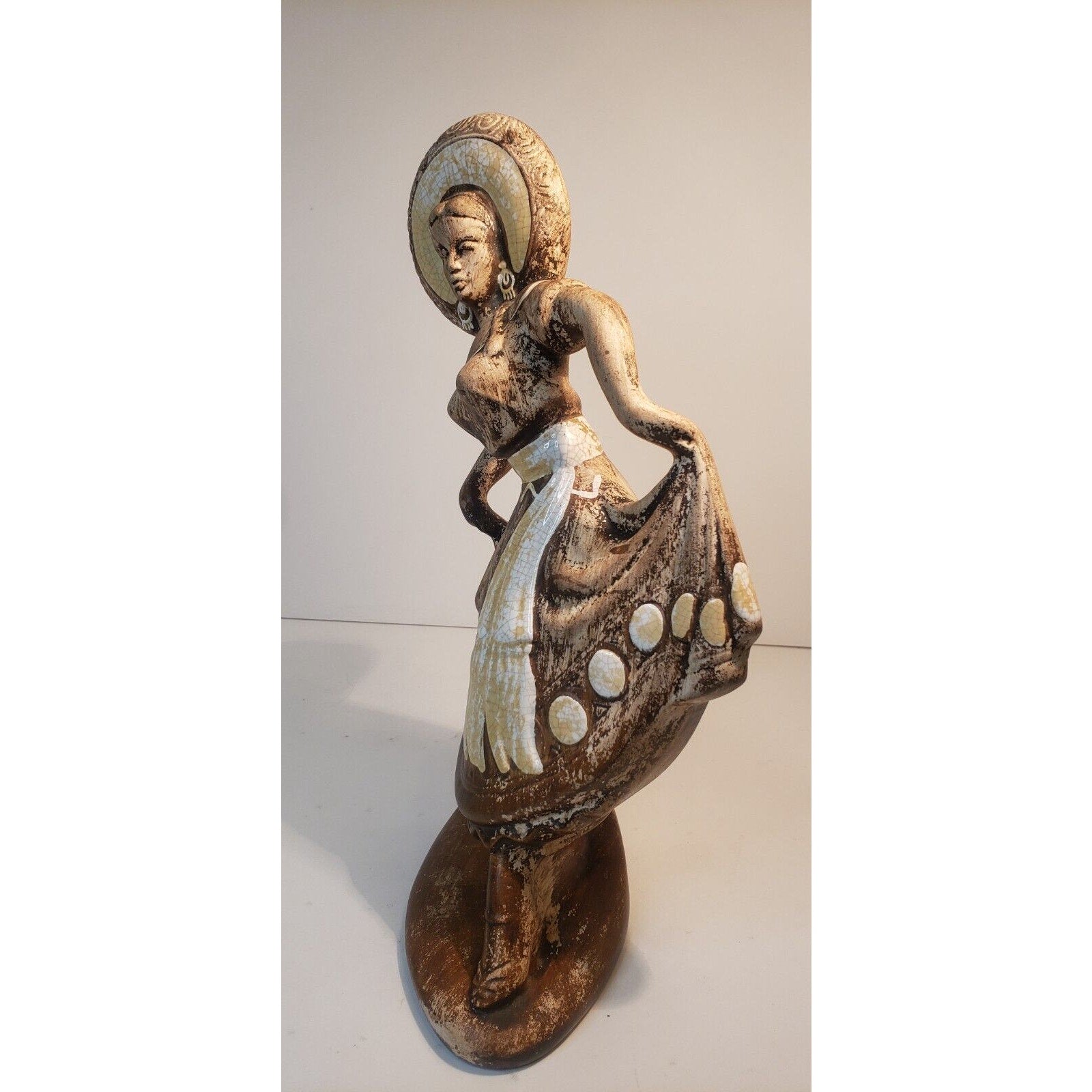 Vintage 1950s Treasure Craft Dancing Senorita Figurine 11.5" Ceramic Art