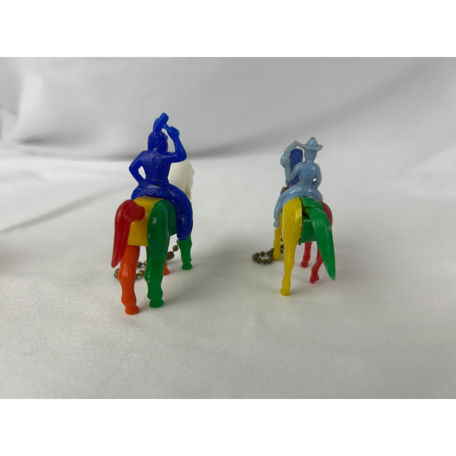 Vintage 1950s Western Cowboy Keychain Puzzle Toy Lot Horses Wagon Gun
